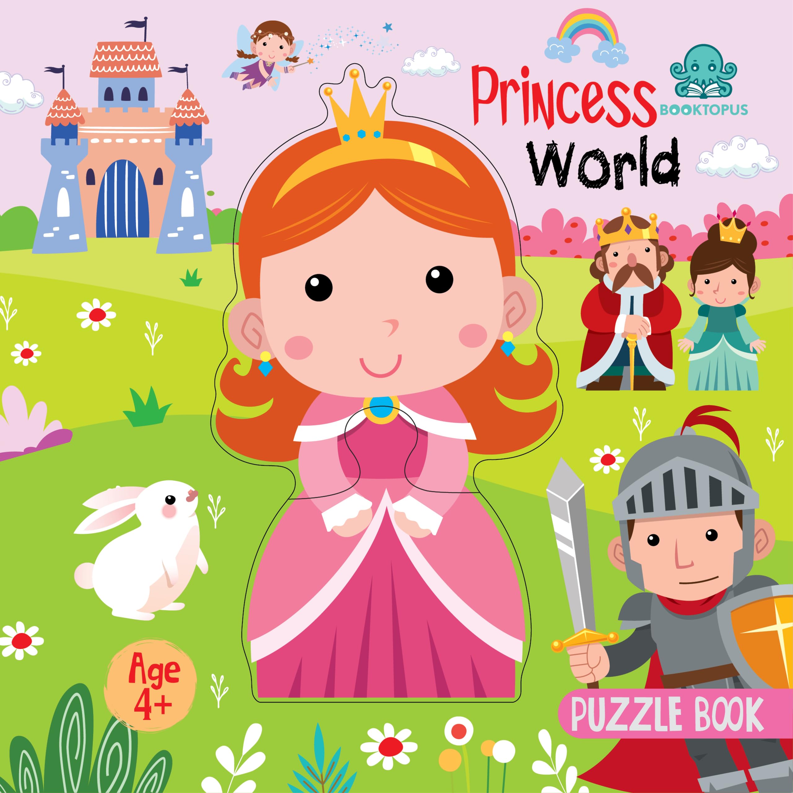 Booktopus Square Puzzle Board Book  Princess World Learning Puzzle With Easy Grip Pieces  Educational Toys For Kids 4+ Years 