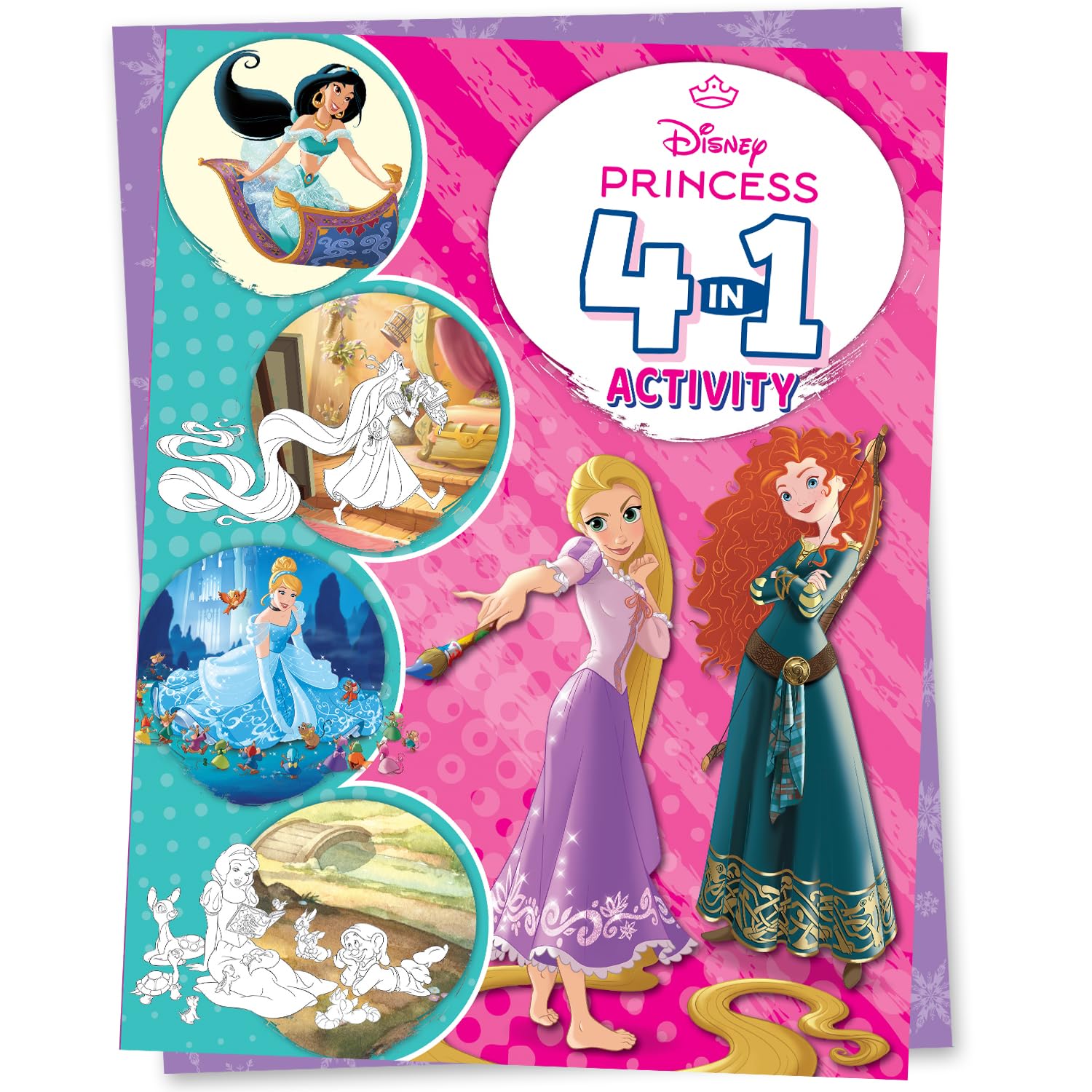 Disney Princess: 4in1 Activity Book Puzzles, Coloring, Games, and More for Kids Ages 4 to 6