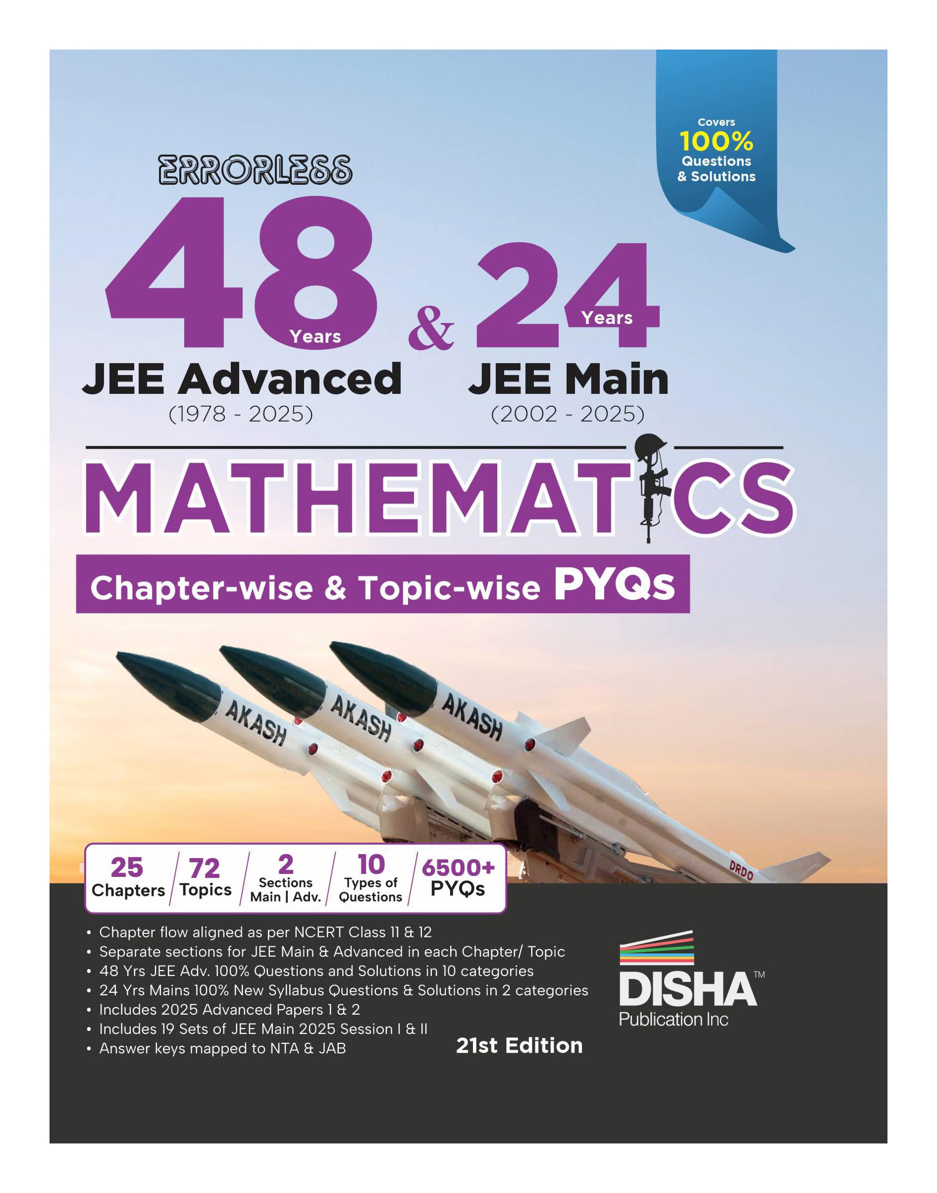Disha Errorless 48 Years Jee Advanced (1978  2025) & 24 Year Jee Main (2002  2025) Mathematics ChapterWise & TopicWise Pyqs 