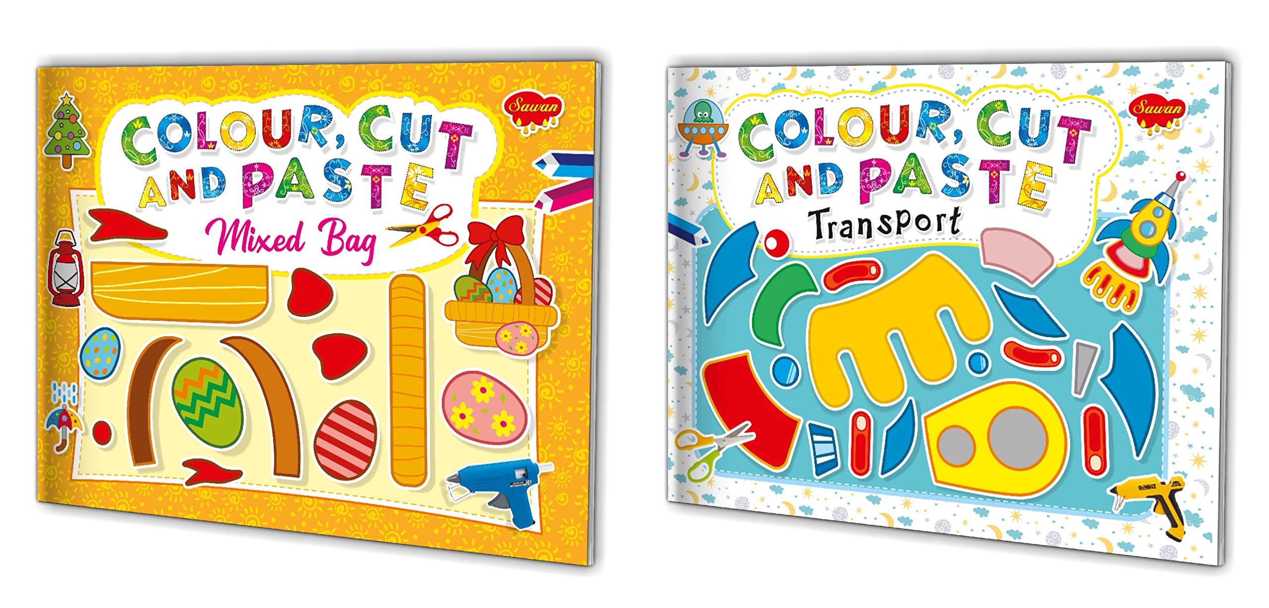 Colour, Cut And Paste Book | Pack Of 2 Books (V2)