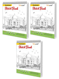 A5 Premium Sketch Book : Set of 3 (5.8 x 8.3 inches)  36 Sheets Sketchbooks, 140 GSM Thick Paper For Drawing and Sketching, Top