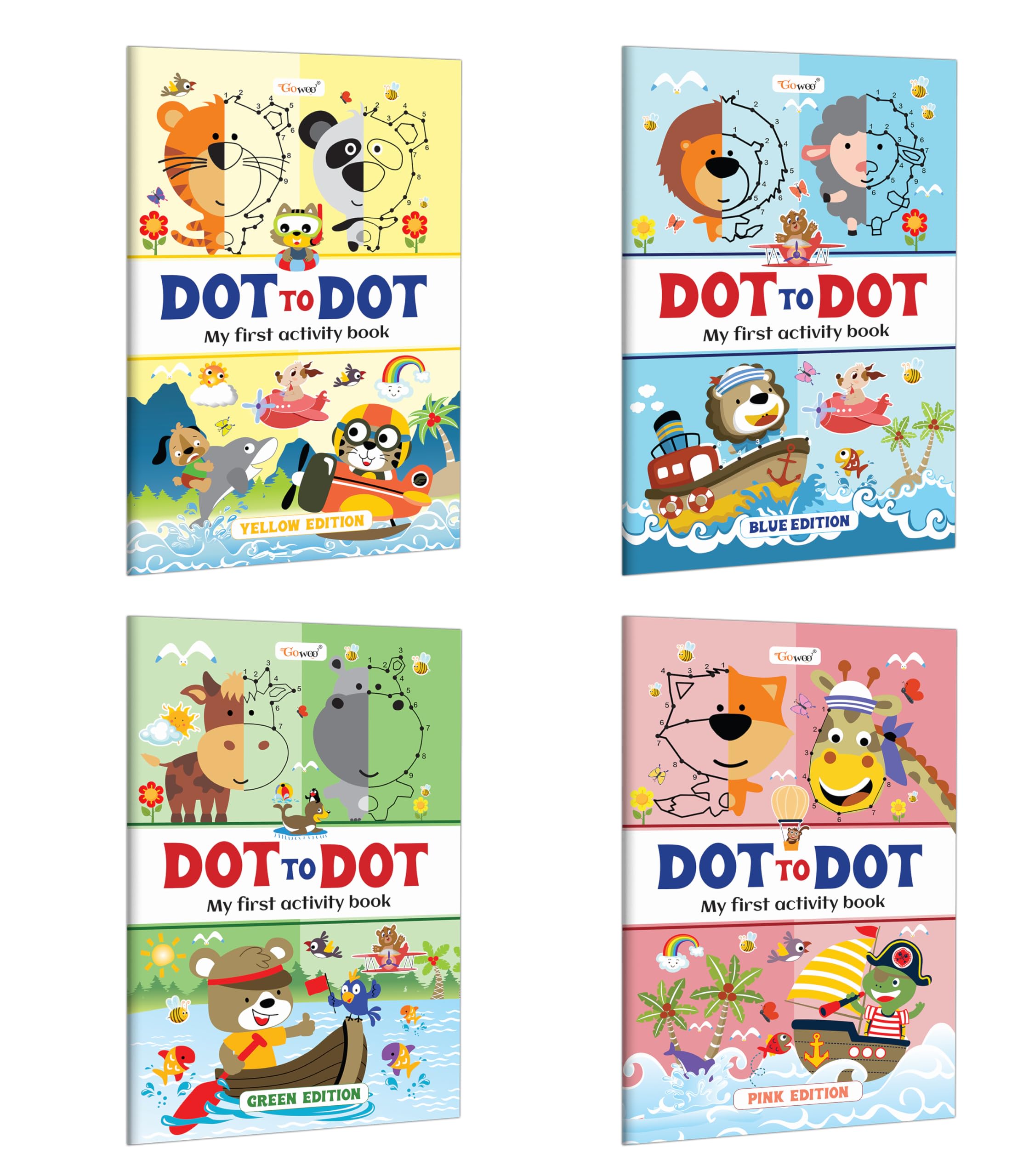 My First Activity Book  Dot to Dot (Blue, Green, Pink and Yellow Edition) : Fun Activities and Exercise for Kids & Children, Ki