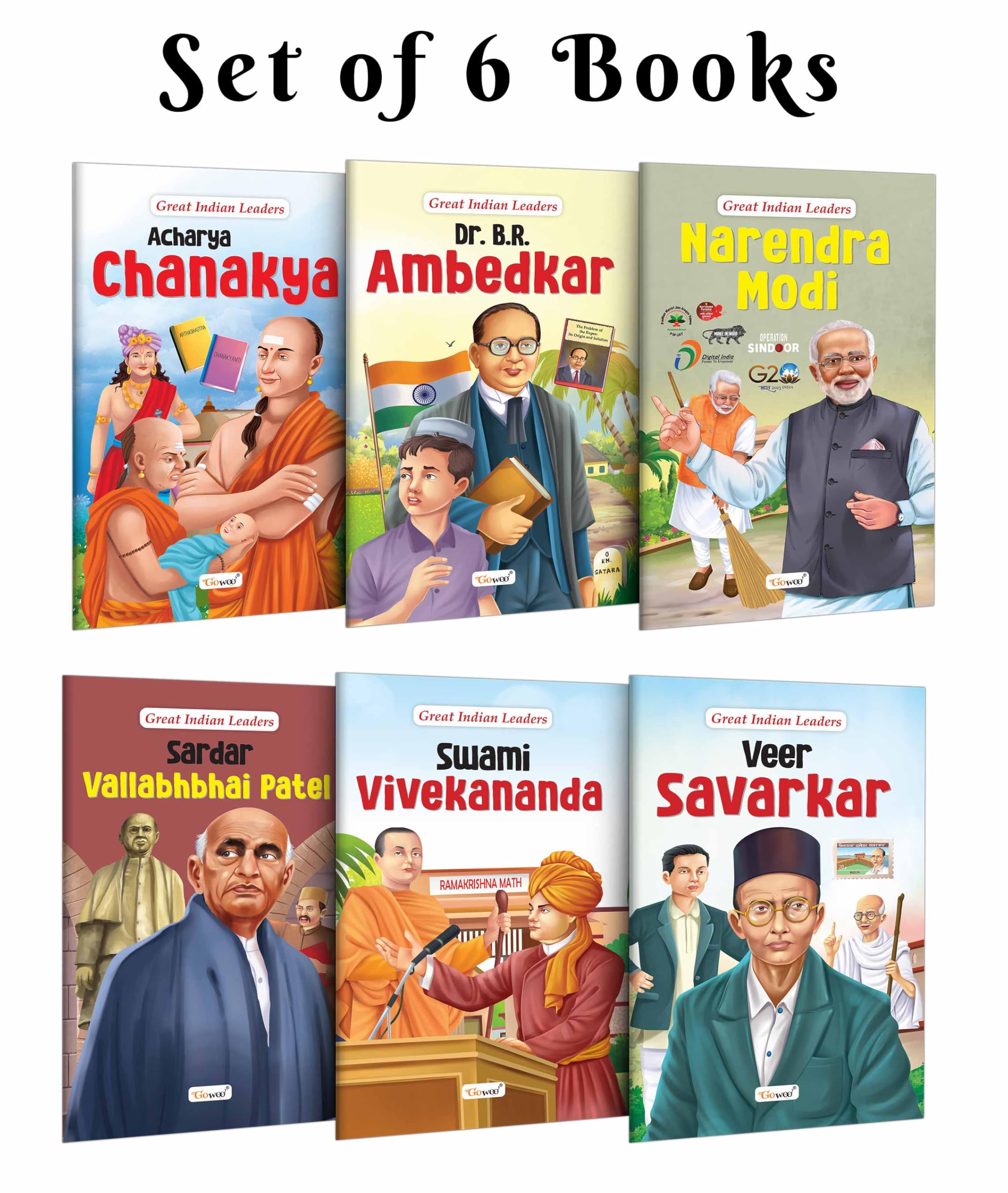 Great Indian Leaders: Acharya Chanakya, Dr. B.R. Ambedkar, Narendra Modi and more  Kids biography collection, History and cultu