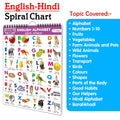 Childrens educational Chart collection : My First ALL IN ONE SPIRAL CHART ENGLISHHINDI Learning Chart for preschoolers, Educa