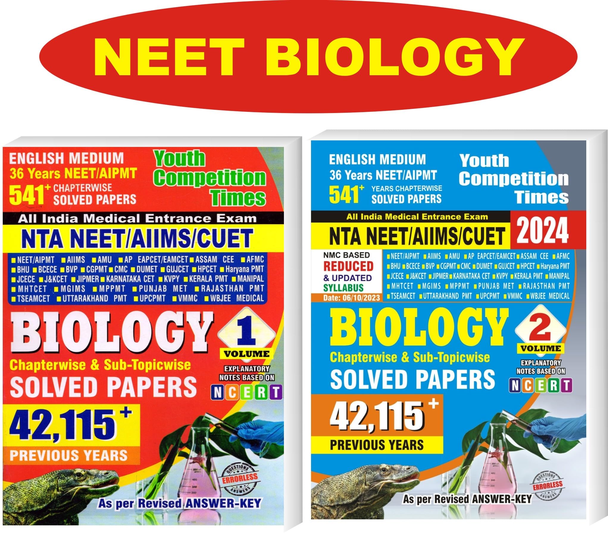 NEET BIOLOGY Previous Year Chapterwise Solved Papers Volume1 & 2