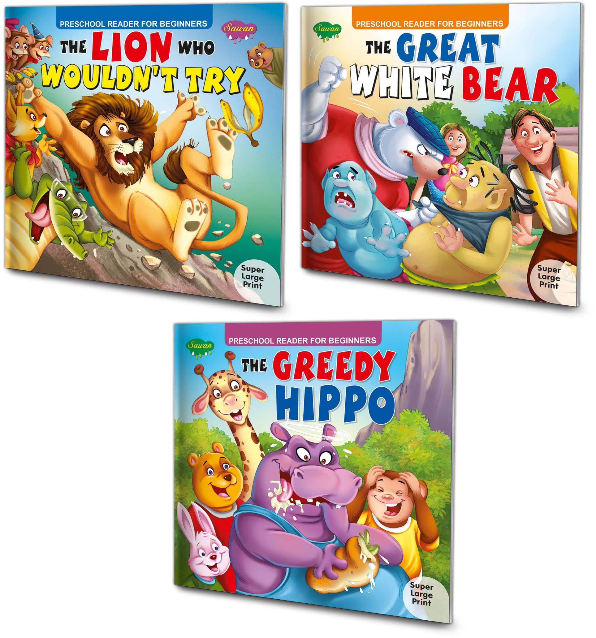 Story Books For Beginners Pack Of 3 Books| Early Reader Series In Large Font (V3)