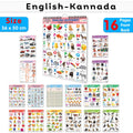 Childrens educational Chart collection : ALL IN ONE SPIRAL CHART ENGLISHKANNADA Learning Chart for preschoolers, Educational 
