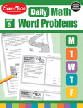 EvanMoor Daily Word Problems, Grade 5, Homeschooling & Classroom Resource Workbook, ProblemSolving Real Life Math Skills, Repr