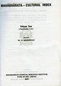 Mahabharata Cultural Index  Vol. Ii, Fasc I To Iv