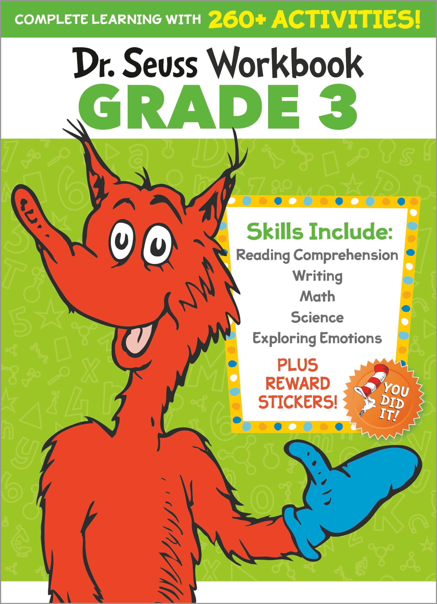 Dr. Seuss Workbook: Grade 3: 260+ Fun Activities with Stickers and More! (Language Arts, Vocabulary, Spelling, Reading Comprehen