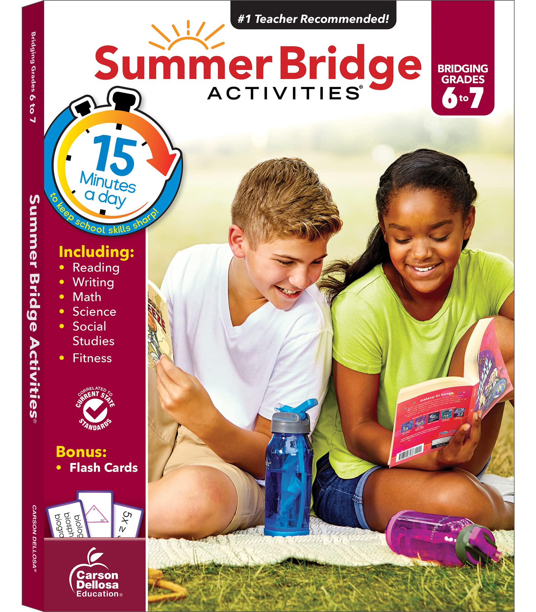 Summer Bridge Activities 6th to 7th Grade Workbooks All Subjects, Middle School Books With Math, Reading Comprehension, Science,
