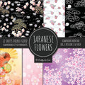 Japanese Flowers Scrapbook Paper Pad 8x8 Scrapbooking Kit for Papercrafts, Cardmaking, Printmaking, DIY Crafts, Floral Themed, D