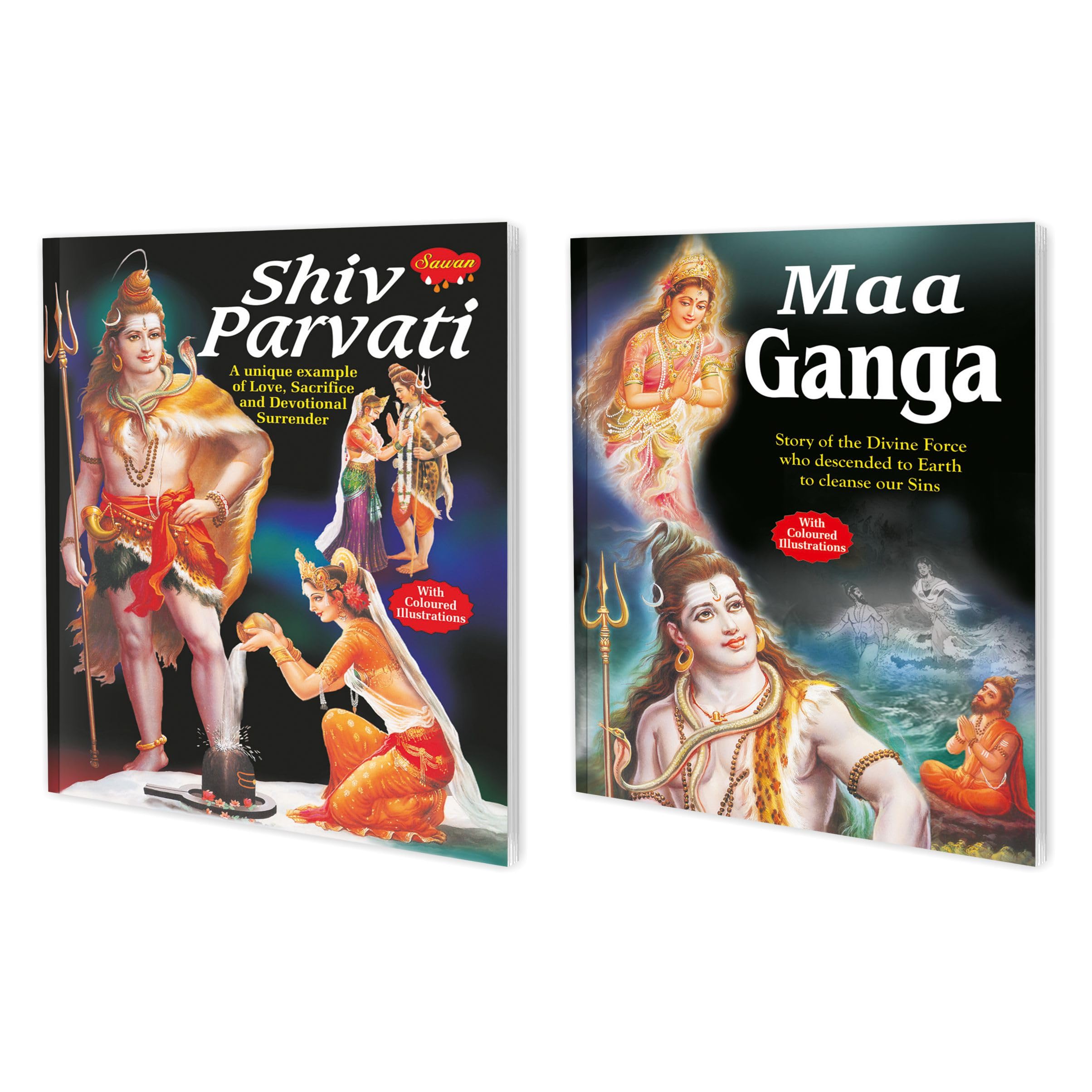 Set Of 2 Books | Children Story Books : Shiv Parvati And Maa Ganga