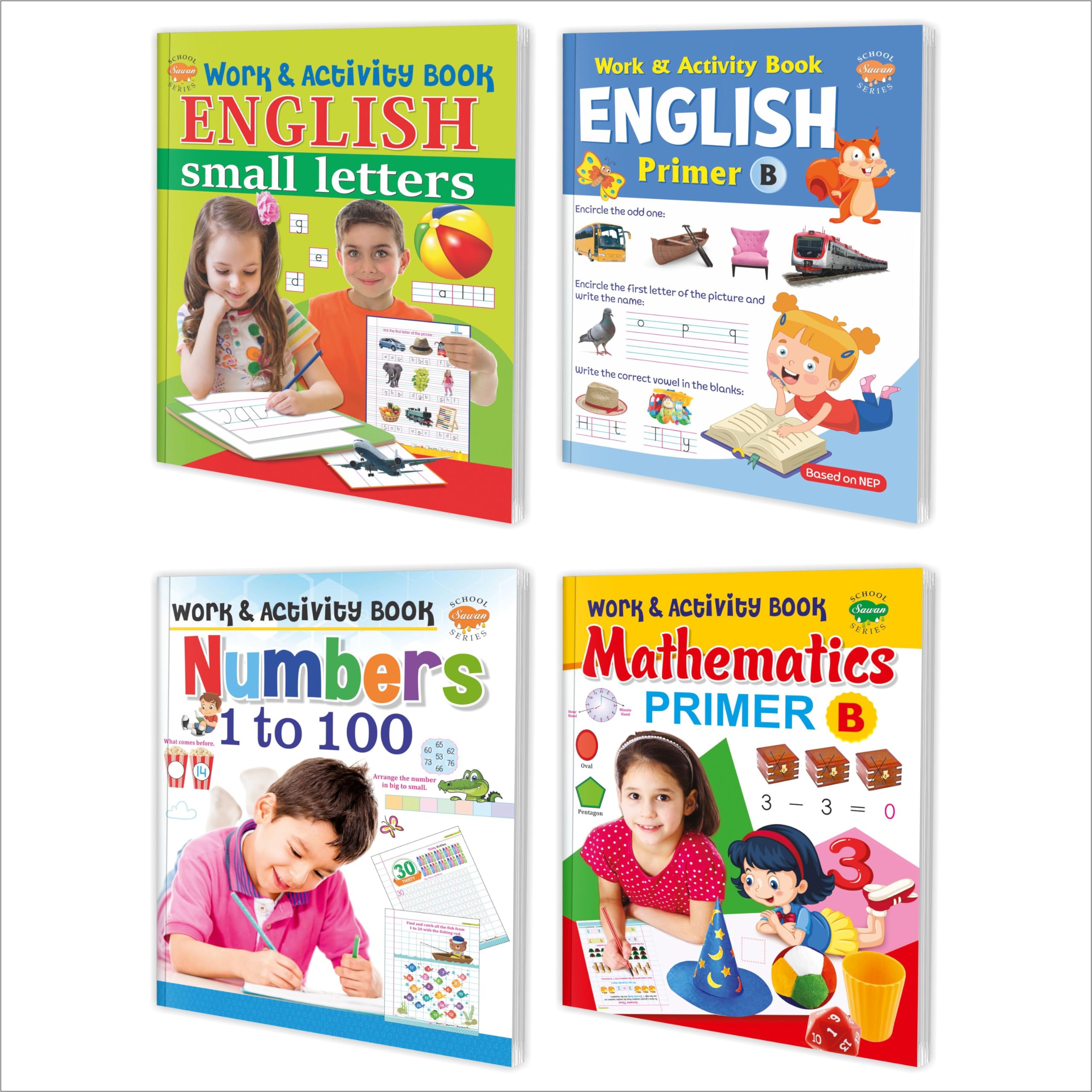 Primer Work & Activity Books For Kids | Pack Of 4 Educational Books