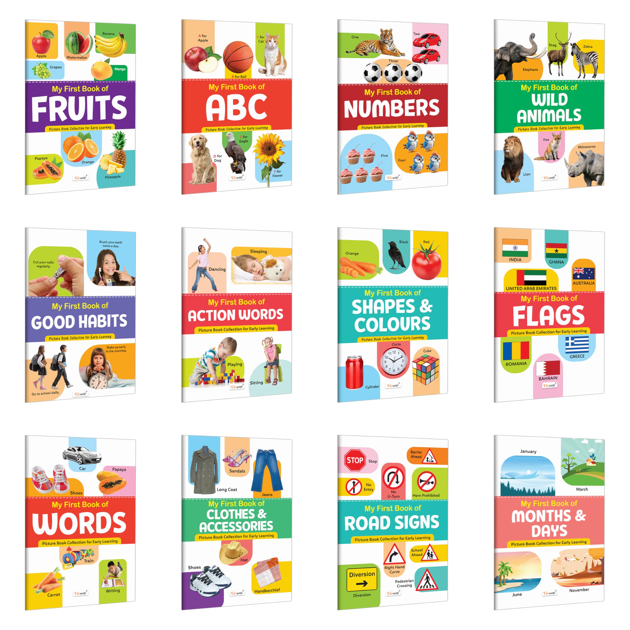 My First Book of ABC, Numbers, Fruits, Wild Animals and more : early education books, beginners learning book, all in one book 