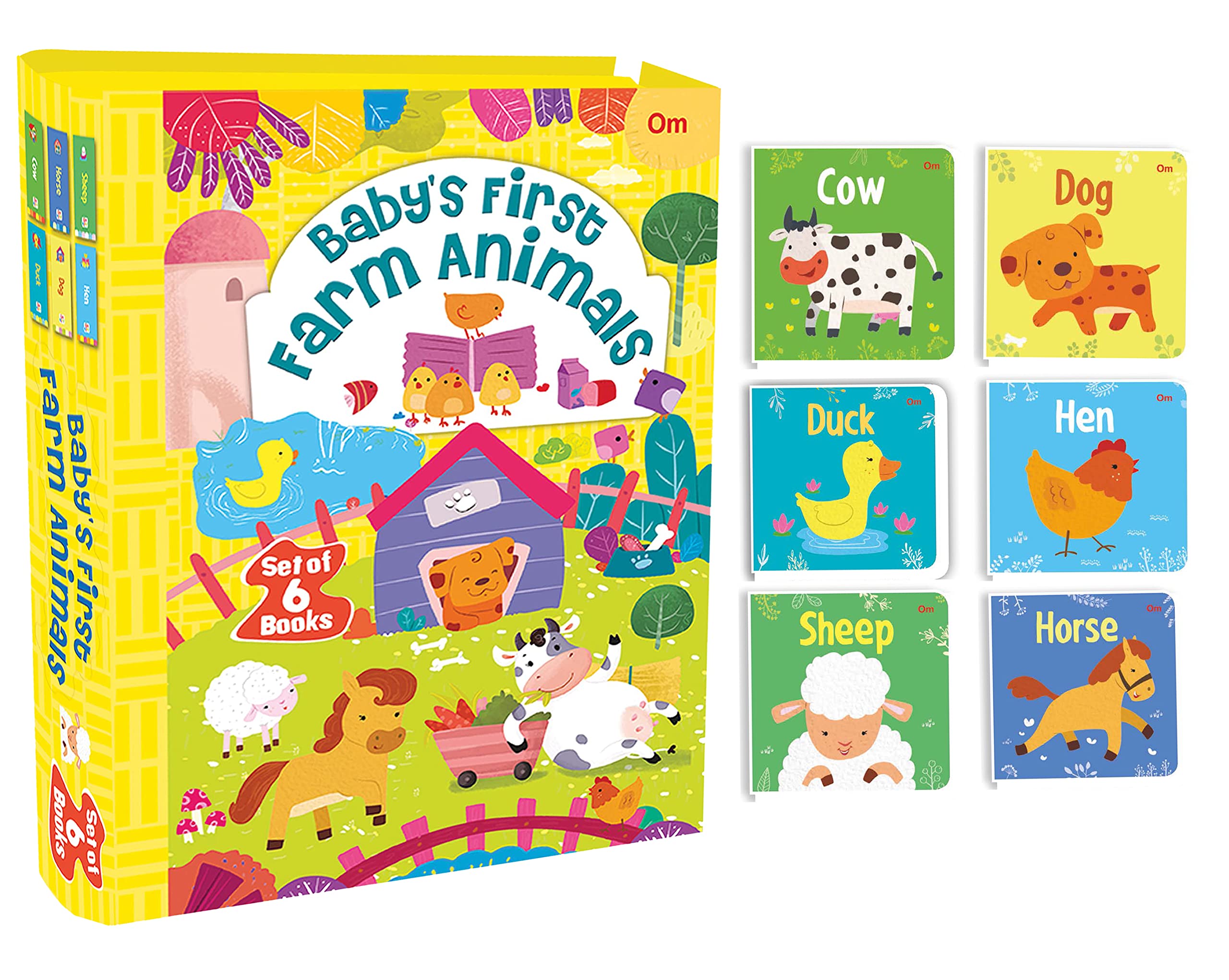 Board books: Babys First Farm Animals (Set of 6 board books in premium quality board box)