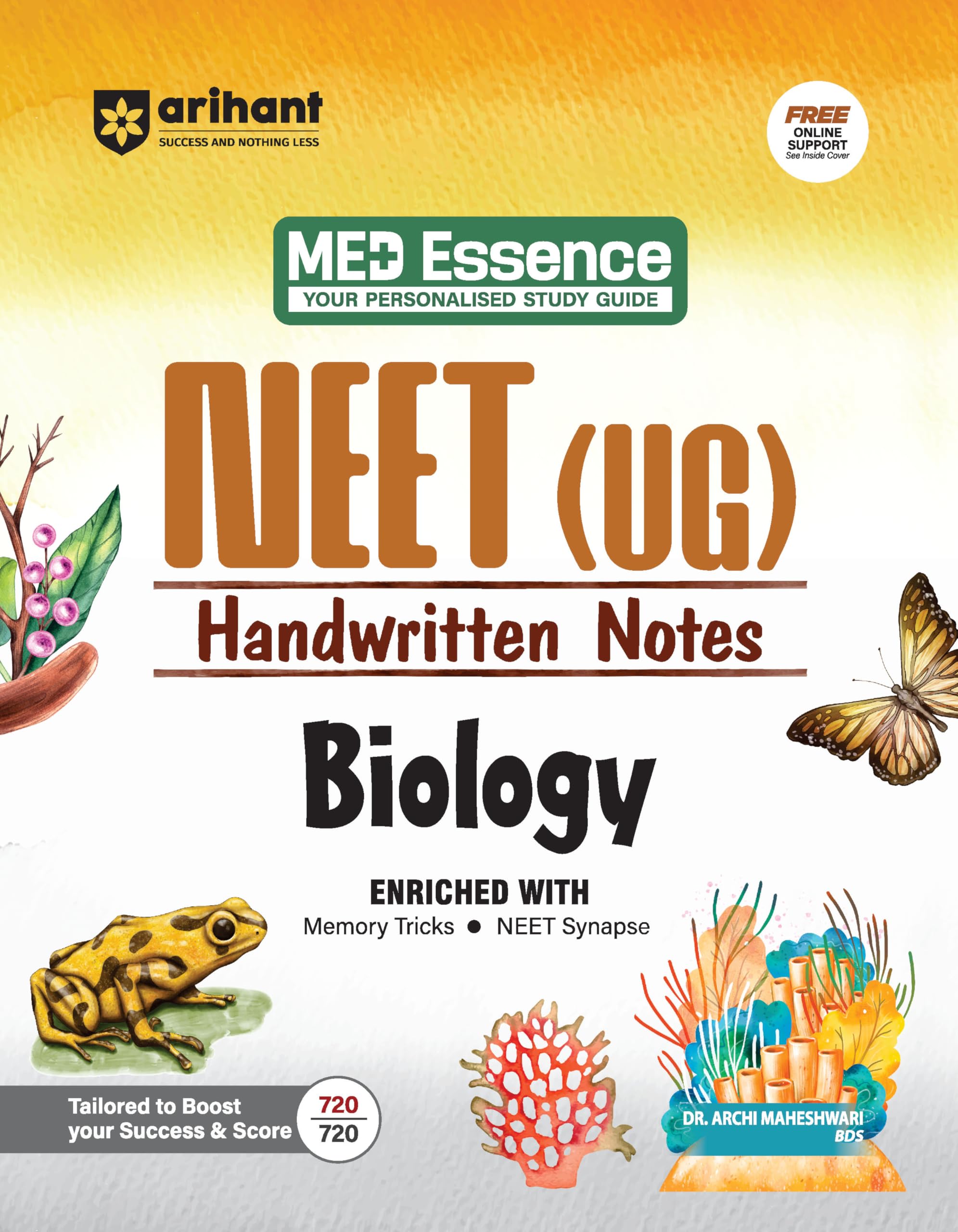 Arihant NEET (UG) Biology Handwritten Notes | NEET Synapse, Memory Tricks & Detailed Diagrams First and Only NEET Targeted Handw