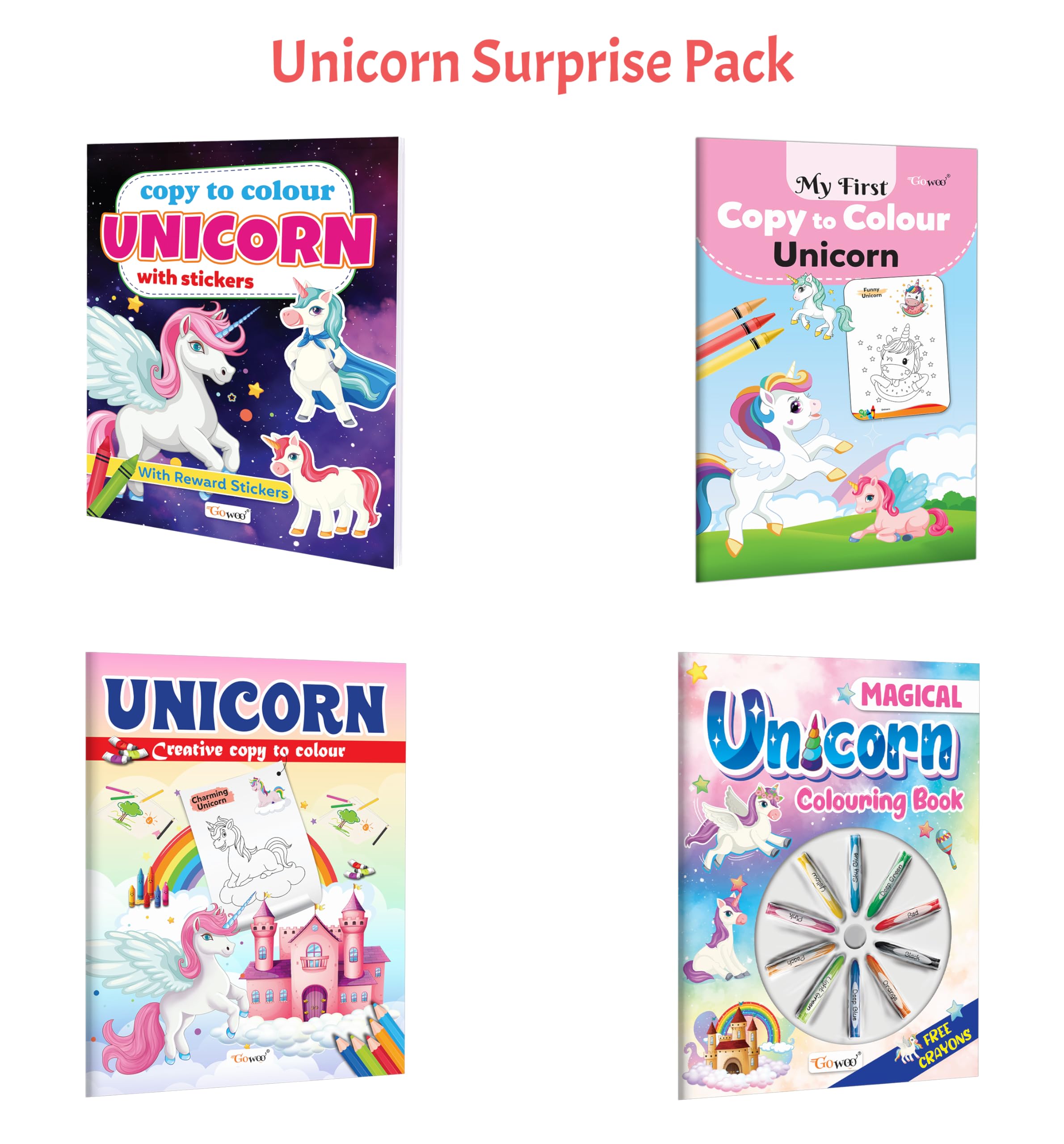 Magical Unicorn Colouring Book with Crayons, My First Copy to Colour  Unicorn and more : Unicorn colouring for kids, creative 