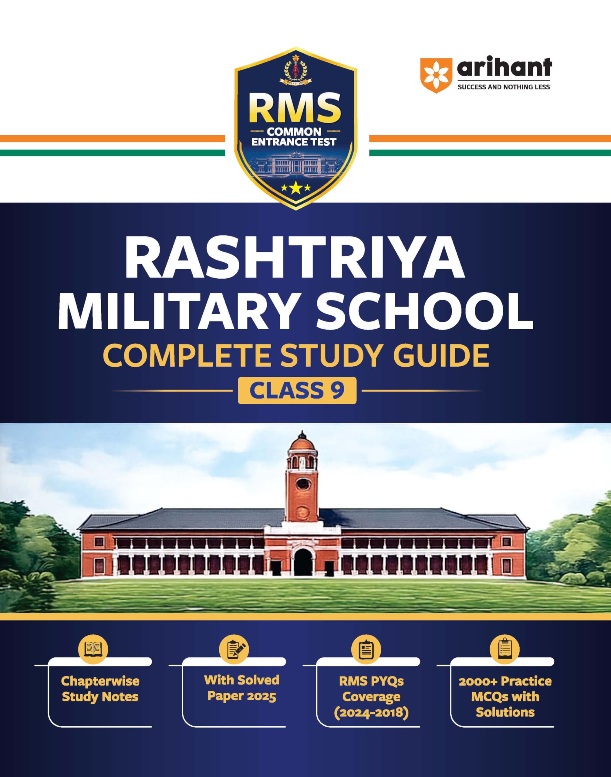 Arihant Rms (Rashtriya Military School) Class 9 Entrance Test 2026 | Complete Study Guide With Chapterwise Notes | Solved Paper 