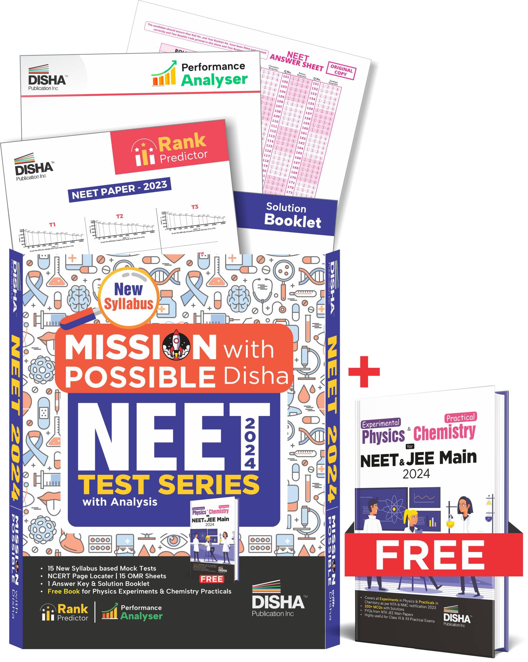 New Syllabus Mission Possible With Disha Neet 2024 15 Mock Test Series With Analysis & Free Book On Experimental Physics & Pract