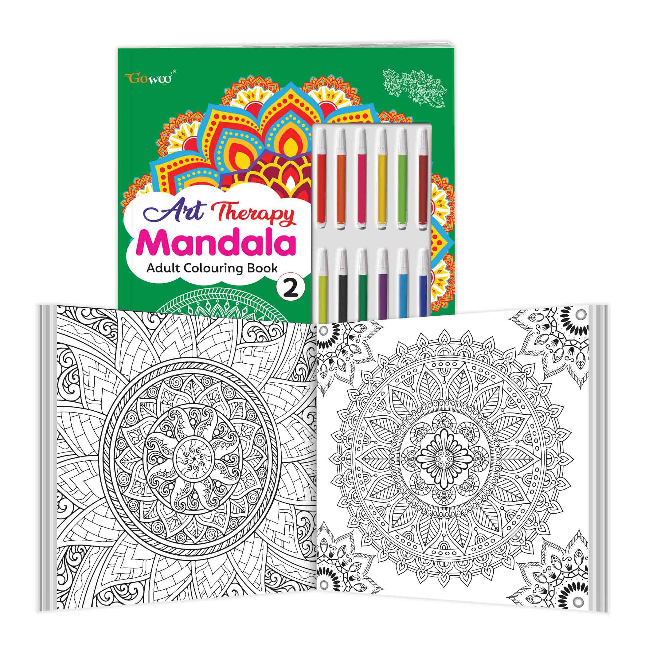 Art Therapy Mandala Adult Colouring Book  2 : Stress Relief Mandala Coloring Book, colourful mandala art for adults, soothing 