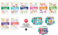 2 in 1 Copy to Colour  Alphabet & Numbers, Birds & Insects and more with 12 Colour Pencils + 1 Sharpener, 10 Wax Crayons and 12
