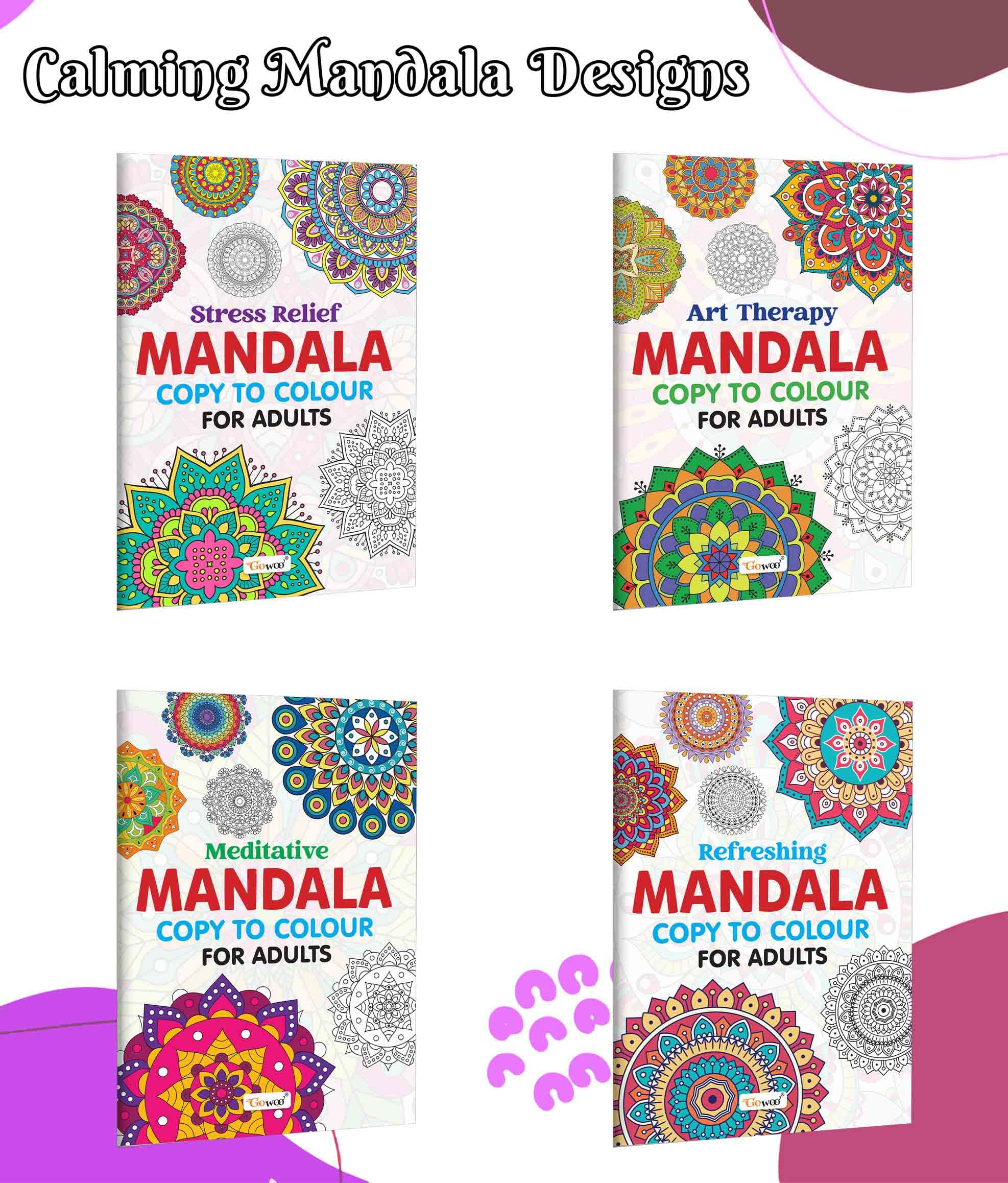 Stress Relief, Art Therapy, Refreshing  Mandala Copy to Colour for Adults and More  Calming Mandala Art, Simple Mandala Colour