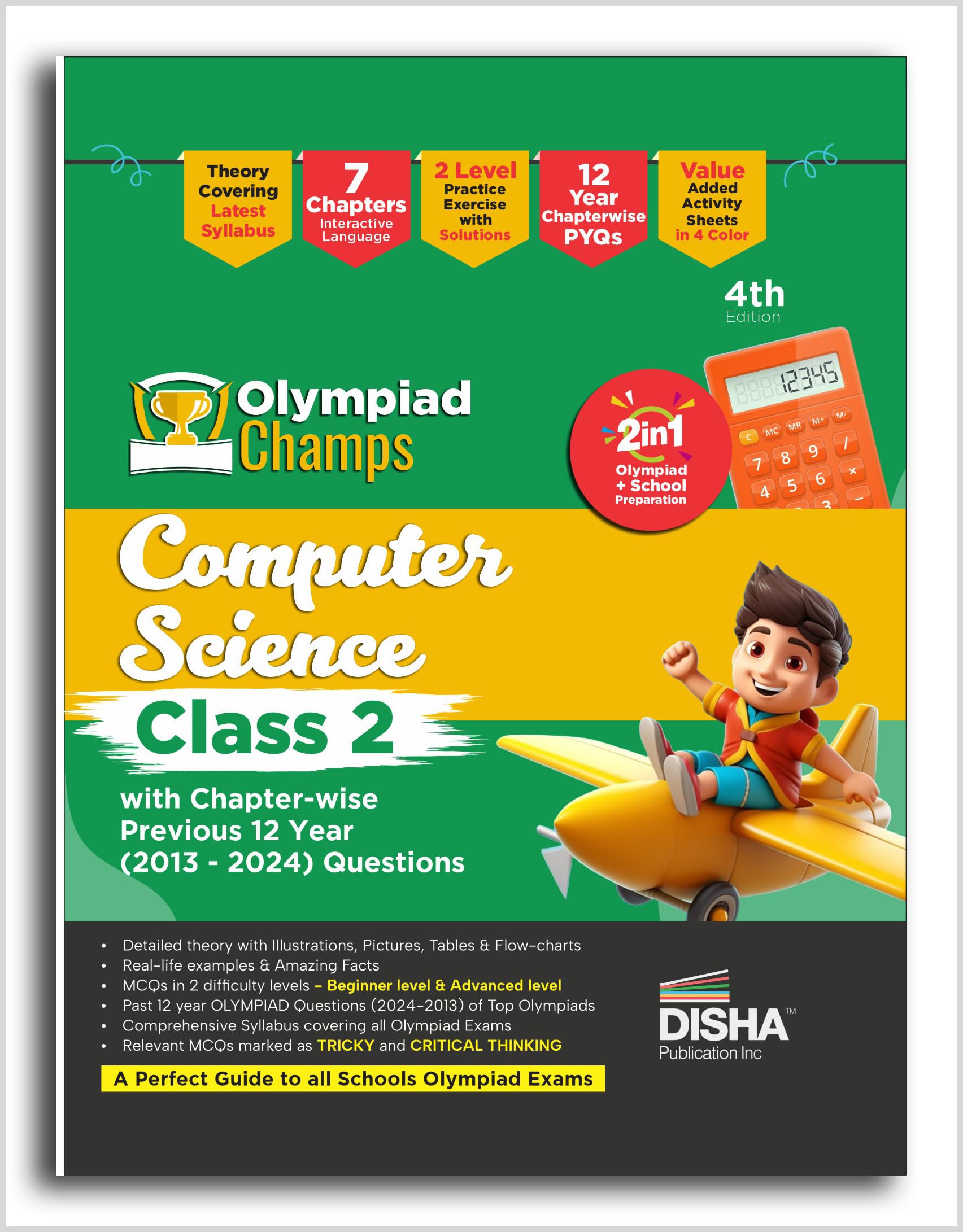 Old Edition  Disha Olympiad Champs Cyber Class 2 With ChapterWise Previous 12 Year (2013  2024) Questions 4Th Edition | Compu