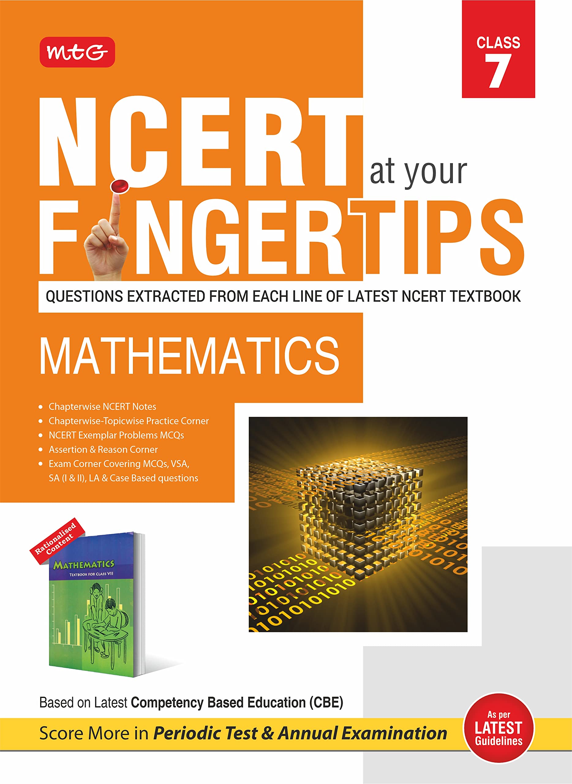 MTG NCERT at your Fingertips Class 7 Mathematics  Chapterwise Topicwise Practice Corner, NCERT Notes & Exemplar Problems MCQs, 