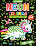 Dinosaur Neon Colour And Sticker Dots Book | Over 500 Stickers For Creative Fun | Colouring, Sticker Pasting & PressOut Crafts 