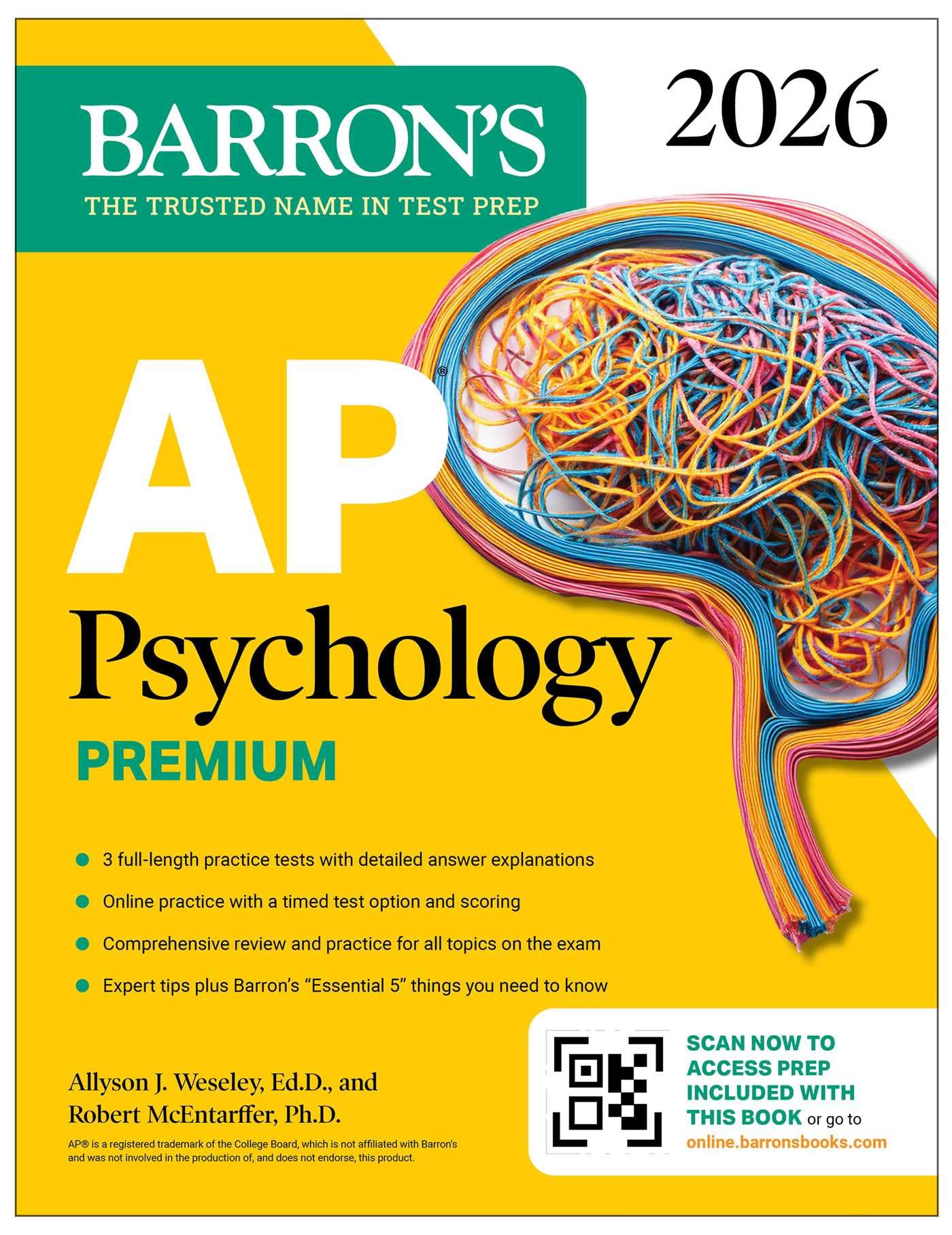 AP Psychology Premium, 2026: Prep Book with 3 Practice Tests + Comprehensive Review + Online Practice (Barrons AP Prep)