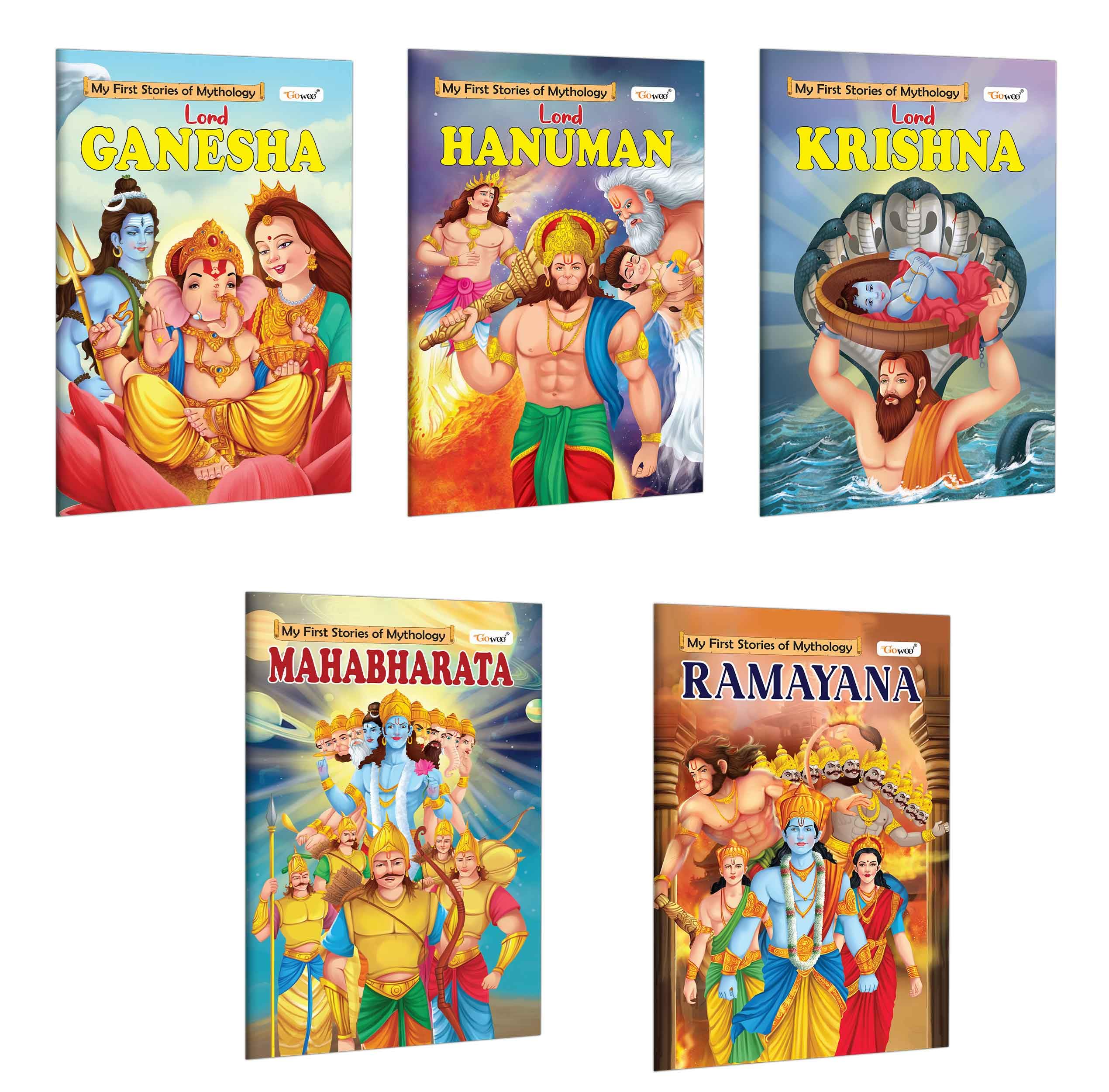 Ganesha, Hanuman, Krishna, Mahabharat and Ramayan  My First Mythology Story : mythology combo pack for children, kids heritage 