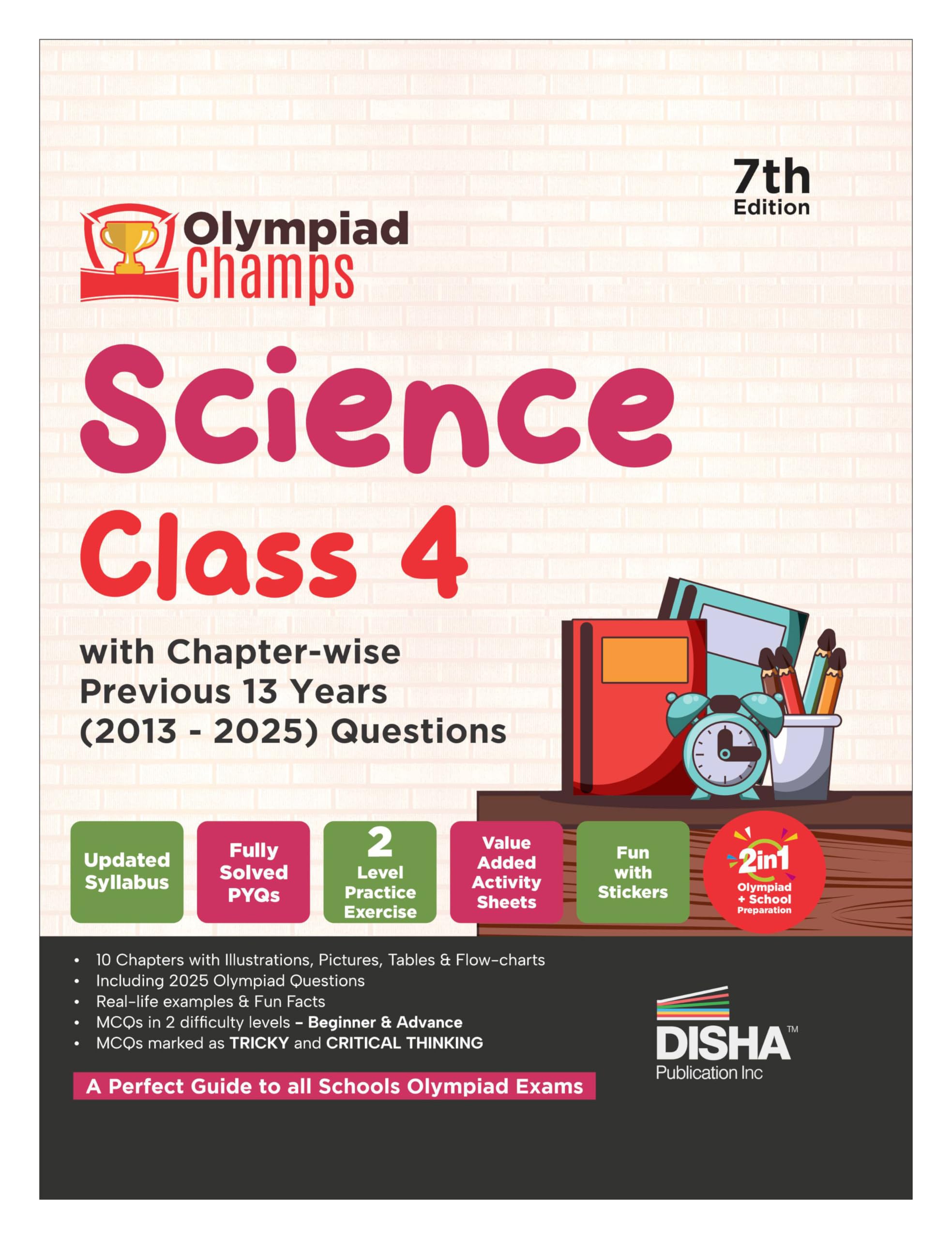 Disha Olympiad Champs Science Class 4 With ChapterWise Previous 13 Year (2013  2025) Questions 7Th Edition | Complete Prep Gui