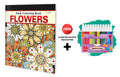 Flowers  Adult Colouring Book With 12 Water Colour Sketch Pen : Art & Craft Kit, Art Coloring Book for Adults,Creative Coloring