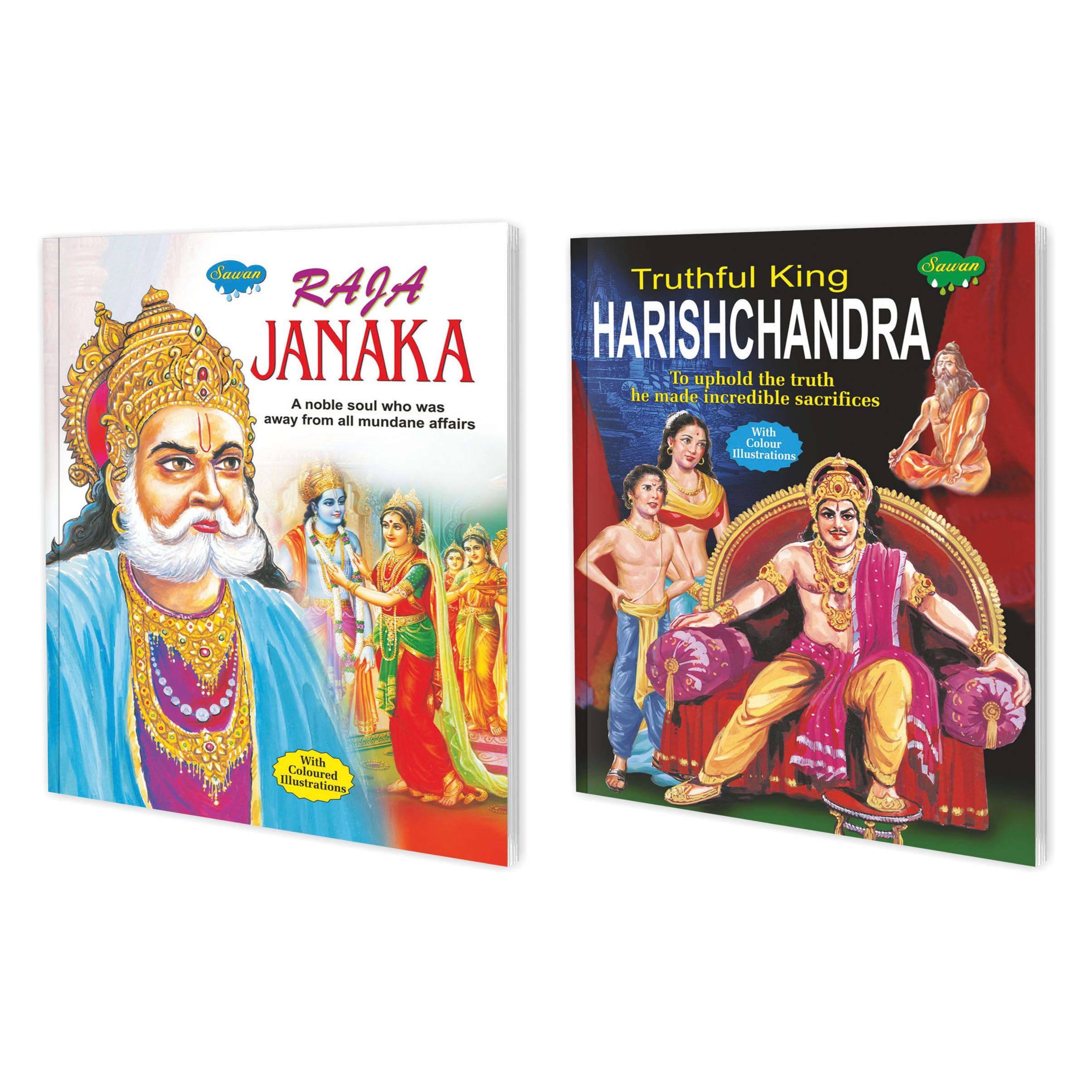 Set Of 2 Books | Children Story Books : Raja Janak And Truthful King Harishchandra