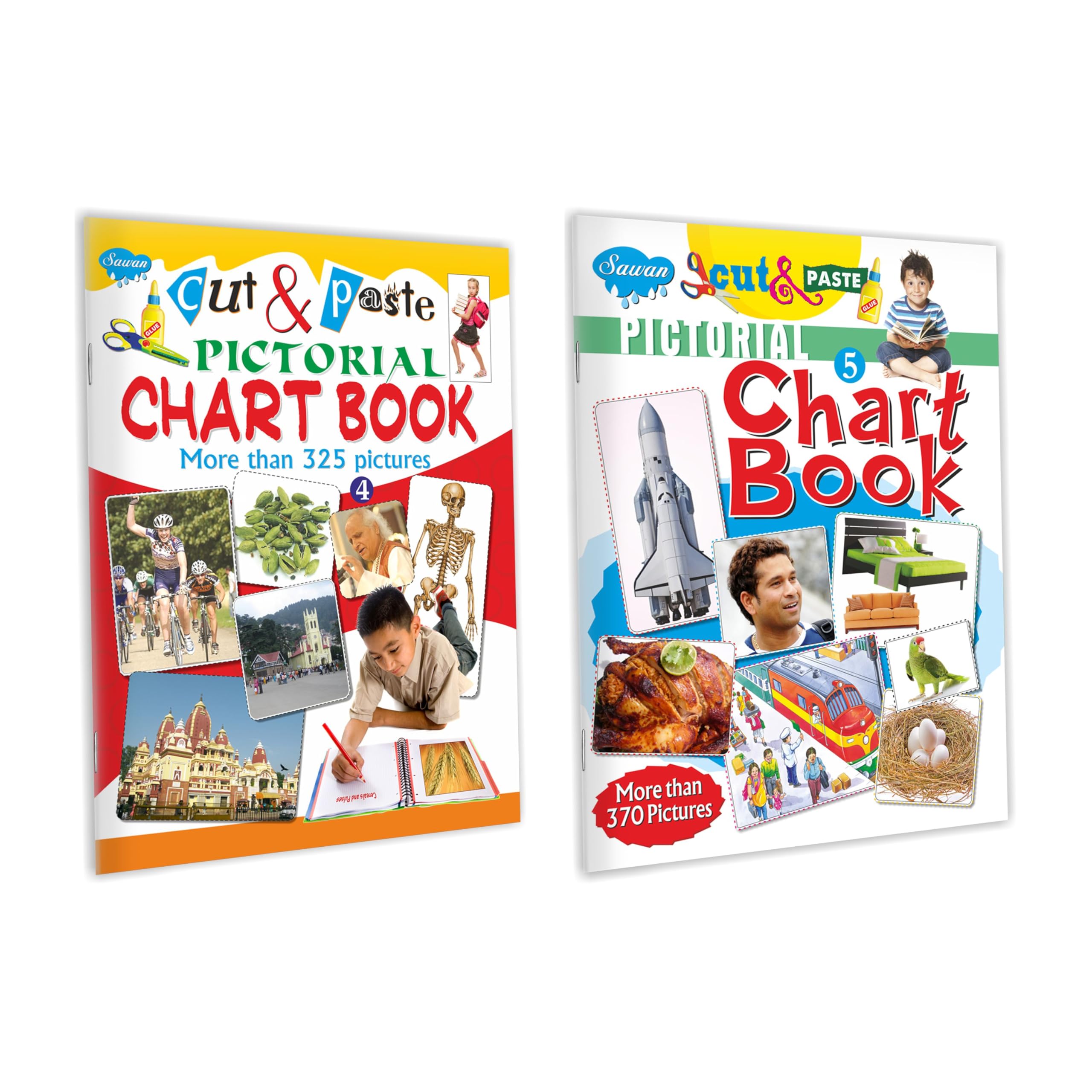 Set Of 2 Cute & Paste Chart Book, Pictorial Chart Book4 And Pictorial Chart Book5