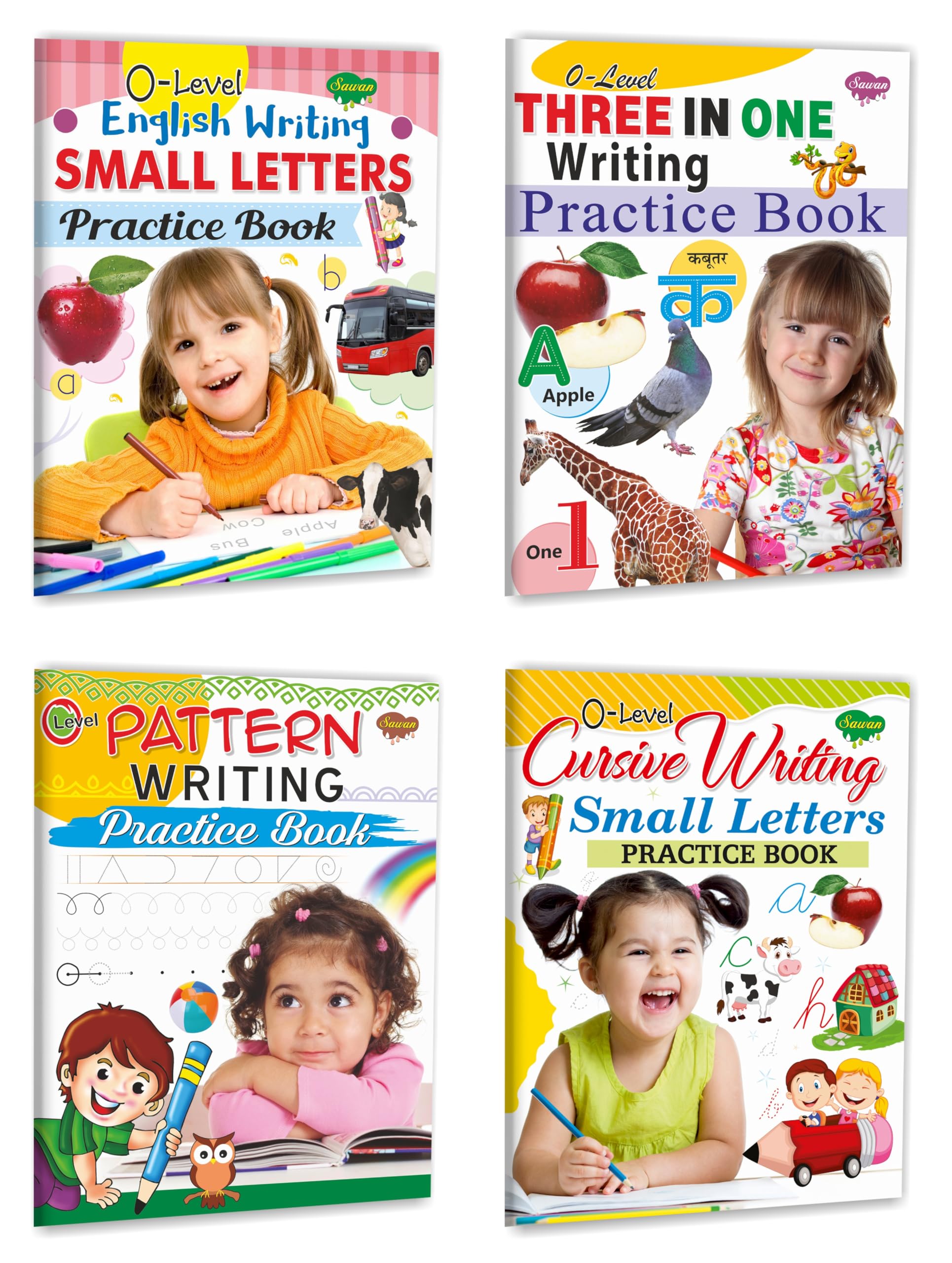 0 Level Writing Practice Books Three In One Writting, Pattern Writting, English Small Letters Writting, Cursive Small Letters W
