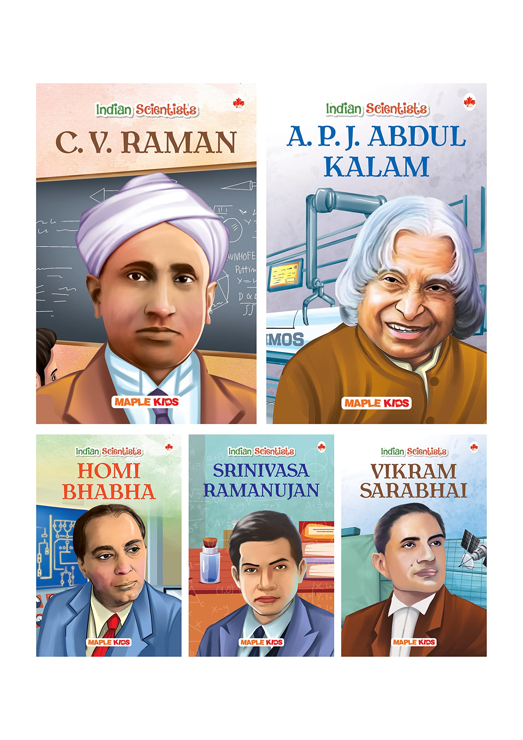 Story Books for Kids (Set of 5 Books) (Illustrated)  Indian Scientists  Biographies for Children  6 Years to 10 Years Old  C