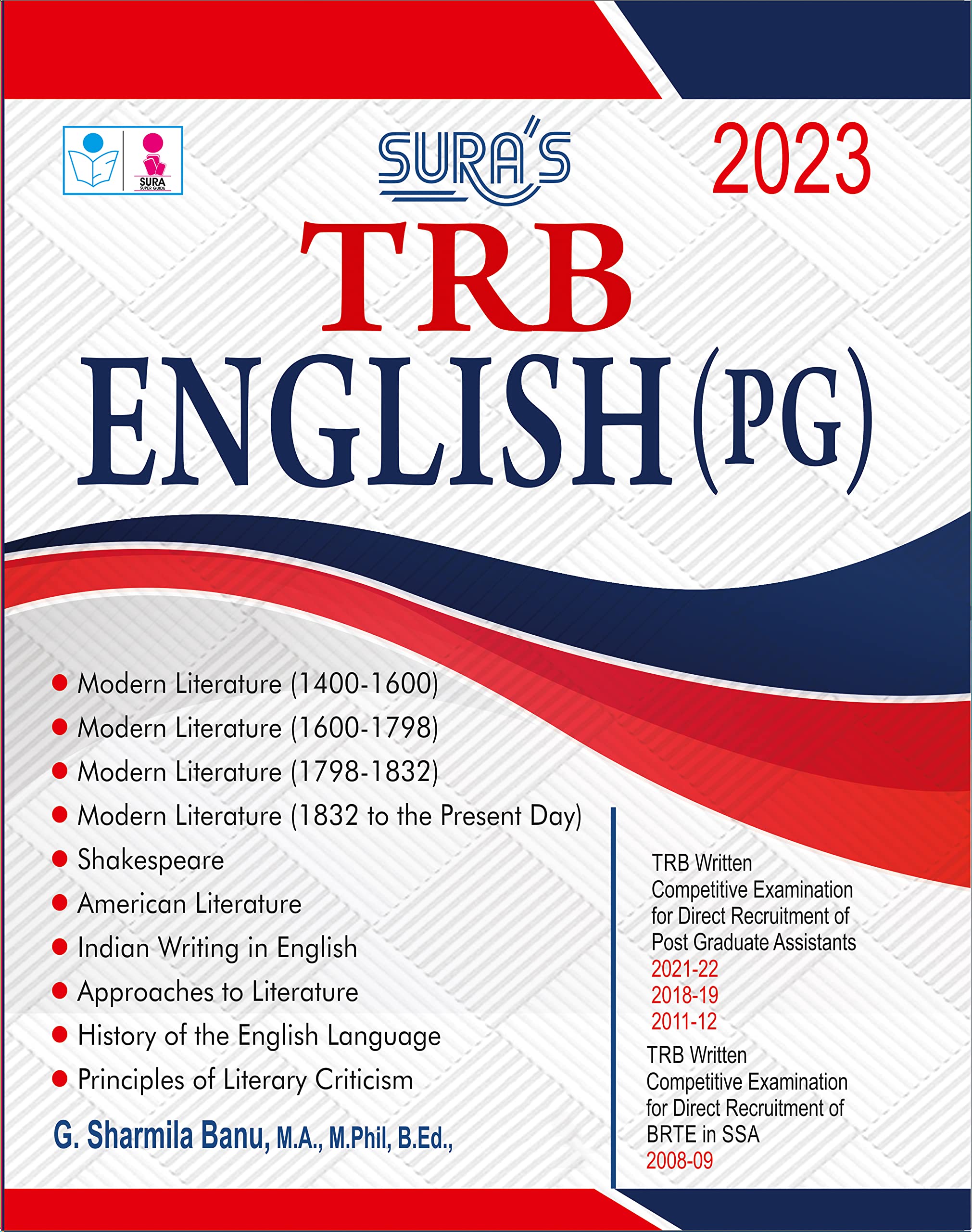 SURAS TRB English(PG) Exam Book  Latest Updated Edition 2023
