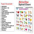 My First ALL IN ONE SPIRAL CHART : With 16 Topics : Alphabet, Numbers 110, Shapes, Colours, Flowers, Fruits, Vegetables, Wild A