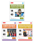 MTG Class4 IMONSOIEO Olympiad 10 Previous Years Papers (20242020 Set A & B) Mathematics, Science & English (Set of 3 Books) 