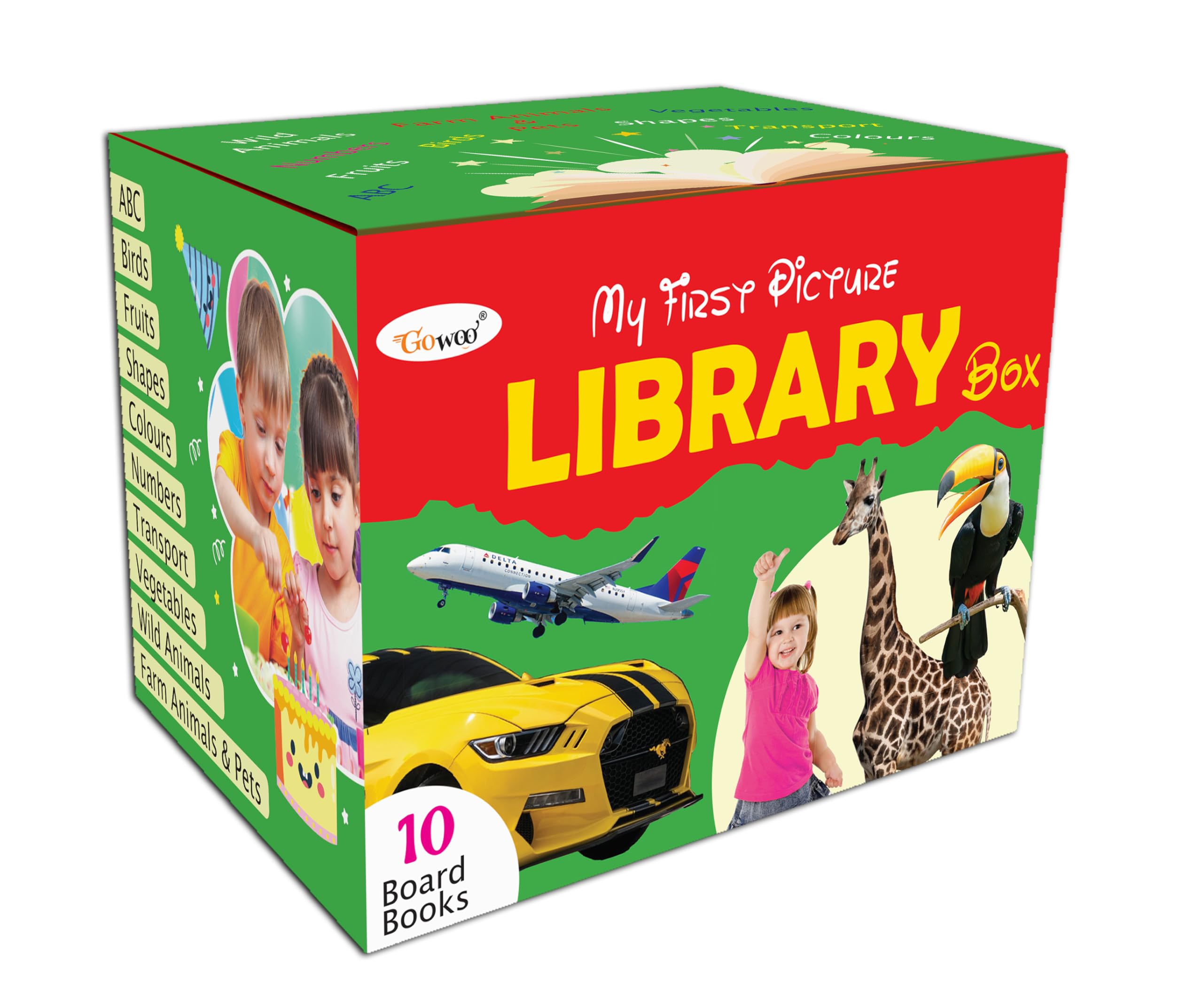 My First Picture Library Box  Green Edition : Preschool education book, Early concepts book for toddlers, Fun learning box for