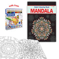 Mandala  Adult Colouring Book with 12 Colour Pencils + 1 Sharpner : antianxiety colouring book set, creative expression art bo