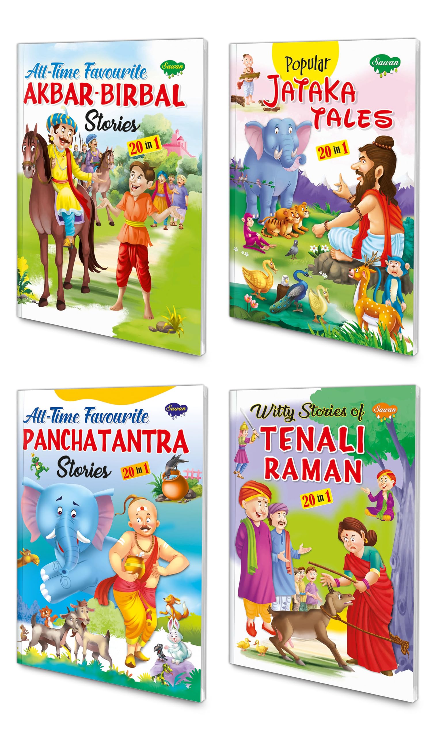 20 In 1 All In One Story Book Pack Of 4 Story Books (V1)|Children Story Books In English | All Time Favorite, Popular, All Time 