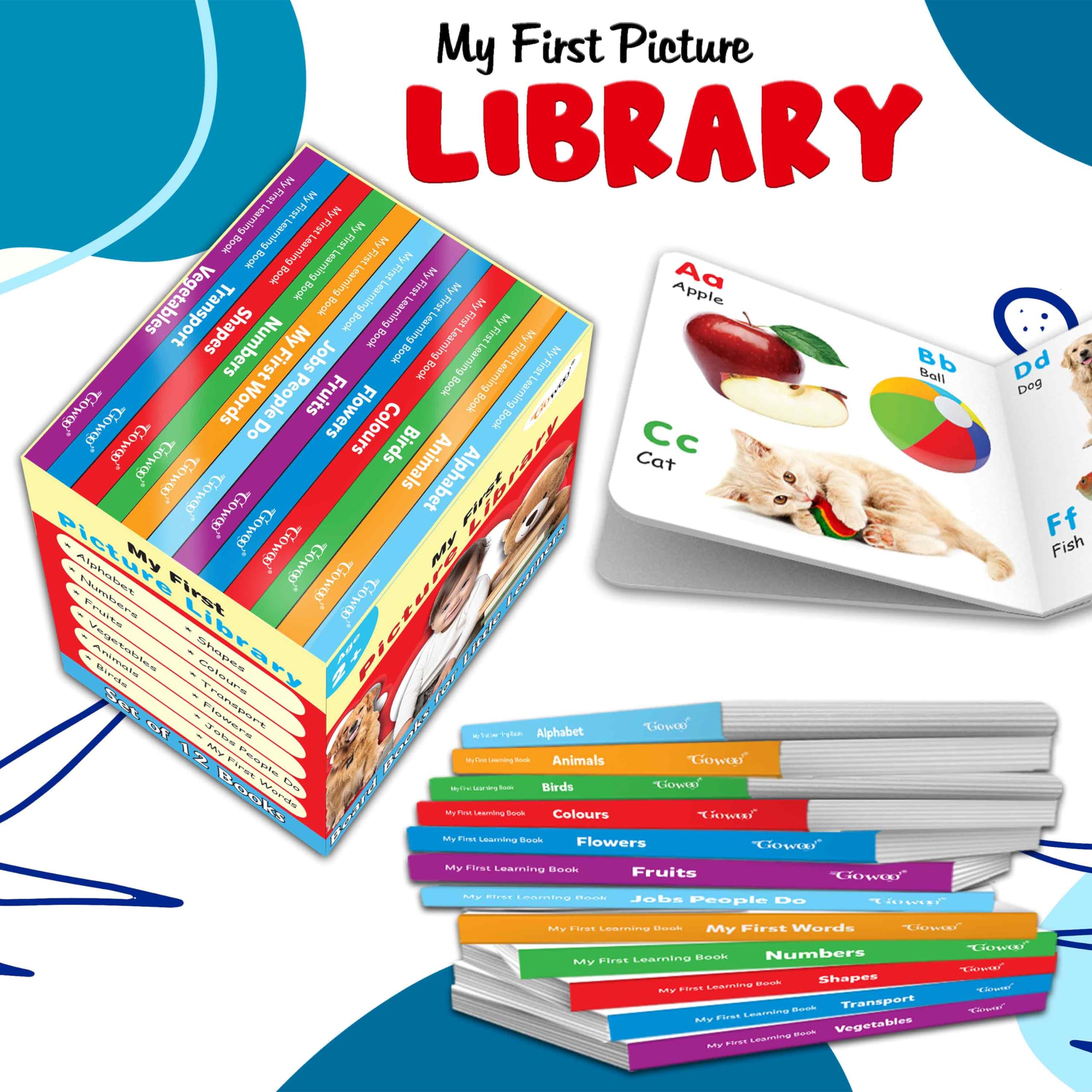 My first learning library box (Red Edition) : Kids first little library, Board book for kids, Early learning books, Picture book