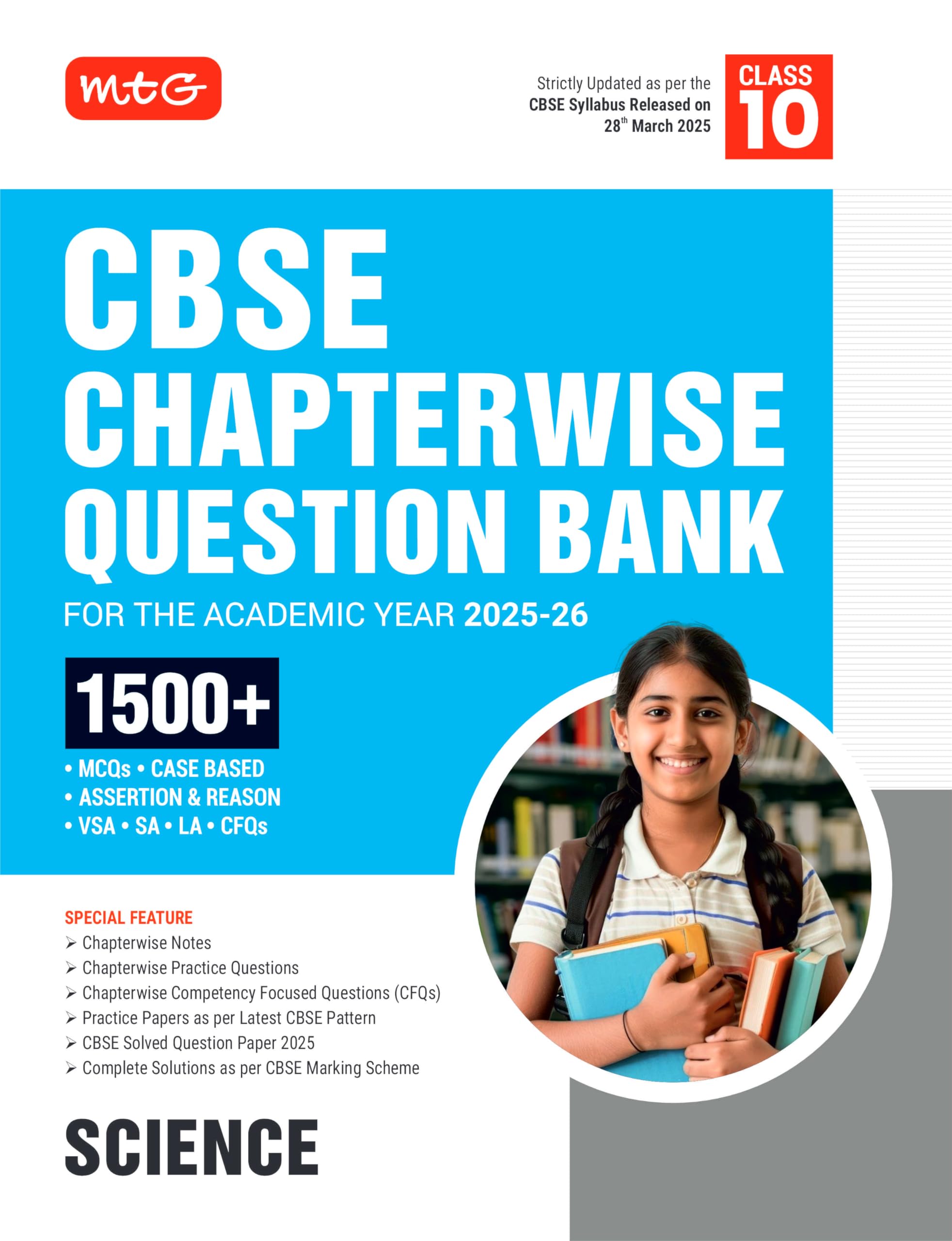 MTG CBSE Chapterwise Question Bank Class 10 Science For 2026 Board Exam | As Per Latest CBSE Syllabus Released on 28 March 2025