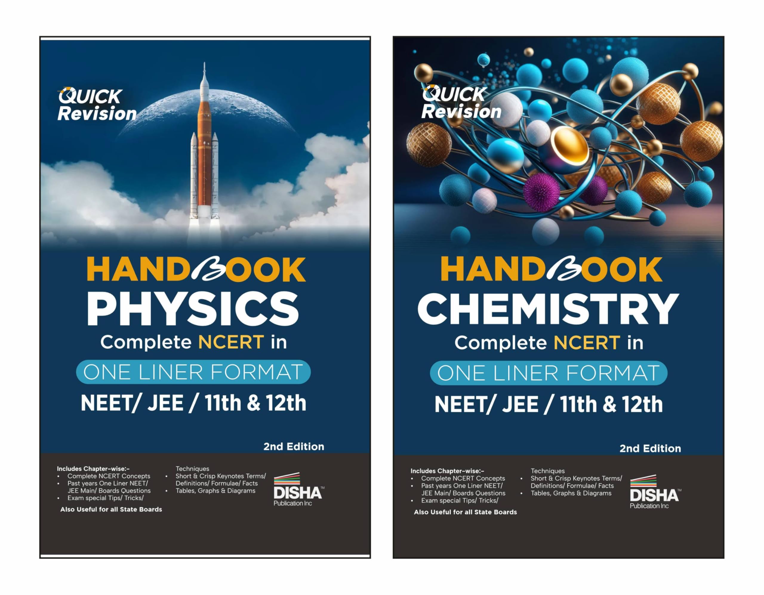 Disha Combo (Set Of 2 Books) Handbook Physics & Chemistry  Complete Ncert In One Liner Format For Neet/ Jee/ 11Th & 12Th | Engi
