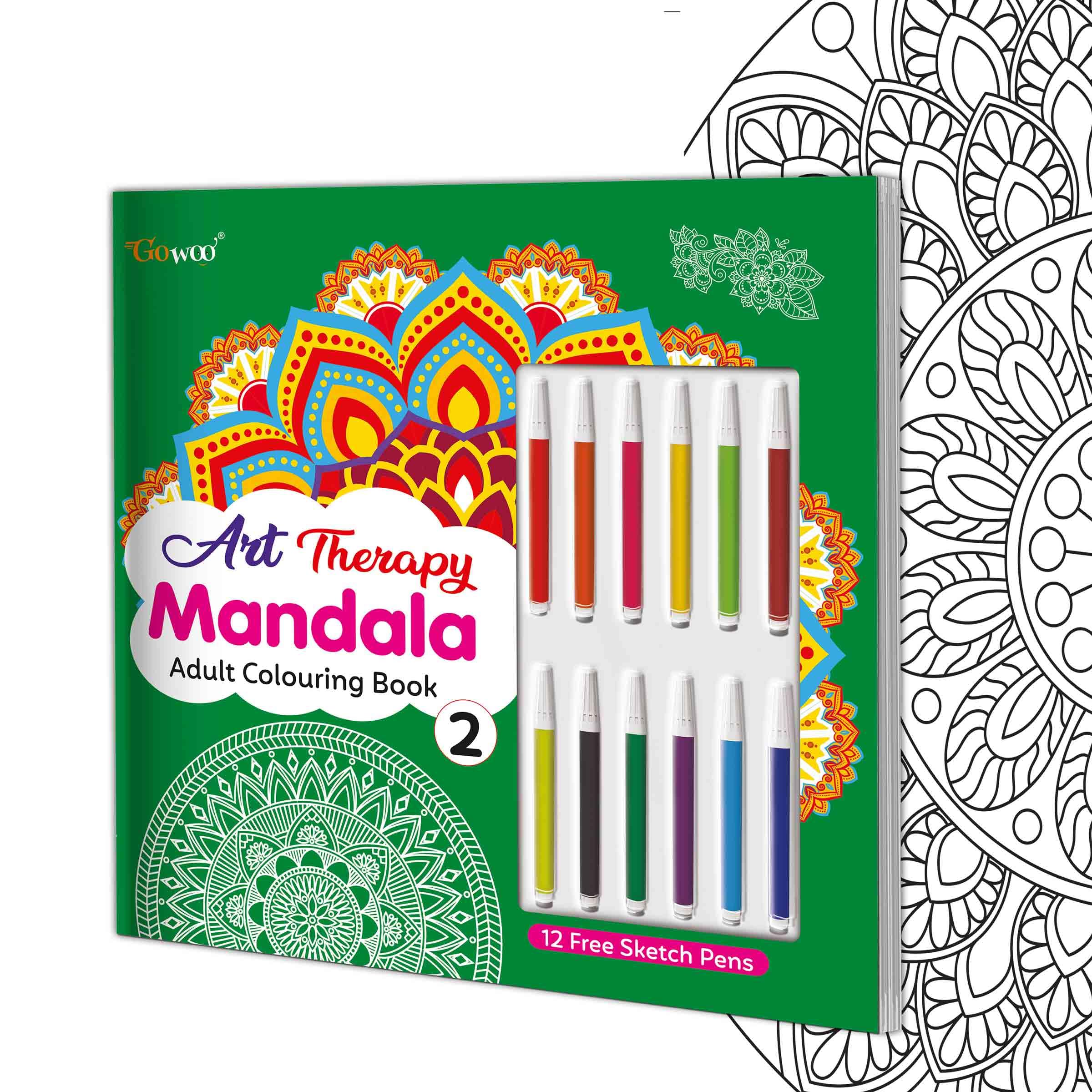 Art Therapy Mandala Adult Colouring Book  2 : Adult Mandala Therapy Book, Detailed Mandala Designs For Calm Mind, Adult Art Th