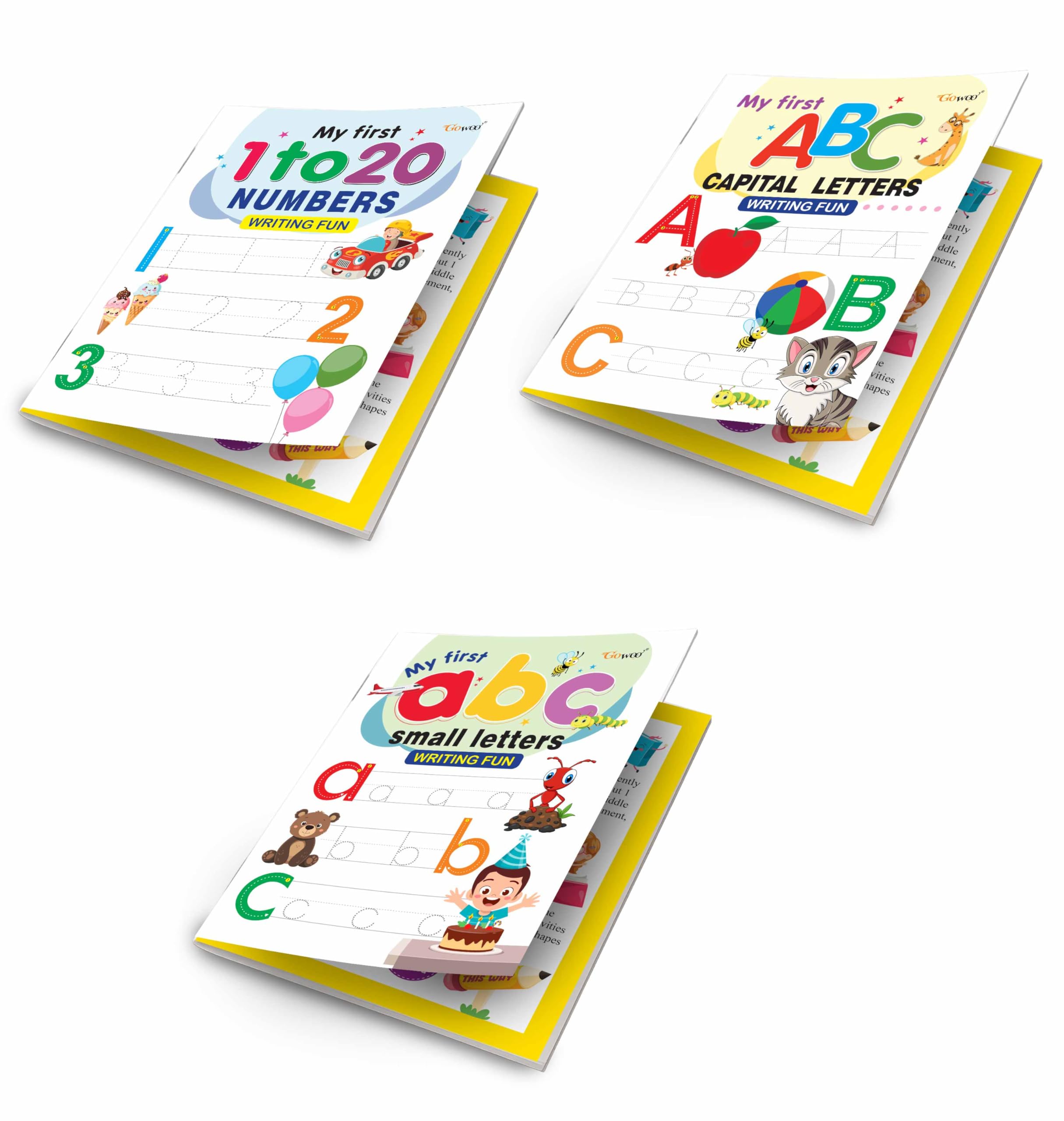 My First Capital Letters ABC, Small Letters abc and Numbers 120 Writing Fun : tracing book set for preschool, educational writi
