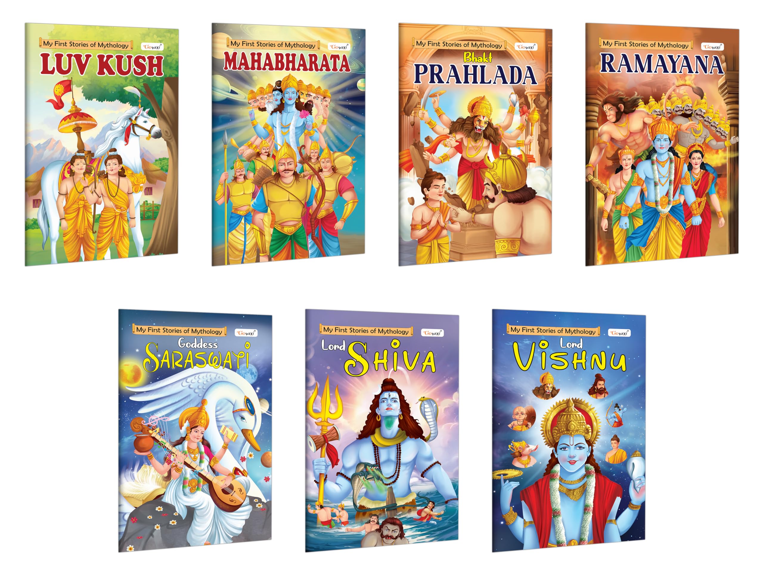 My First Mythology Story : Luvkush, Mahabharat, Prahlad, Ramayan, Saraswati and more  Fun learning storybooks for kids, Mytholo